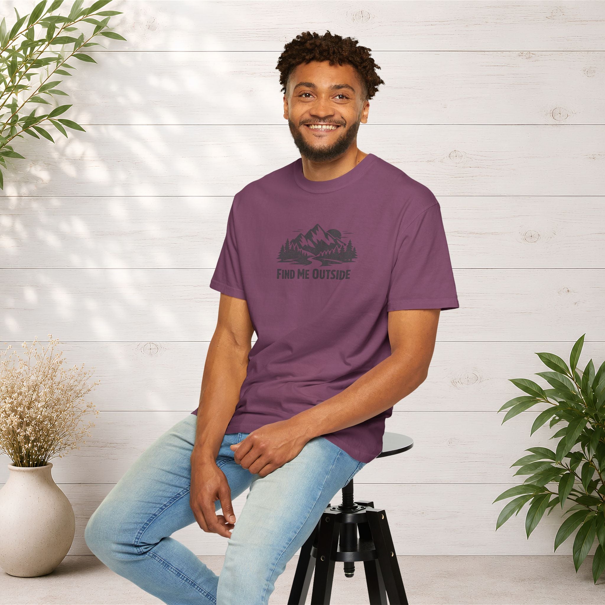 Find Me Outside Mountain T-Shirt — Outdoor Adventure Graphic Tee