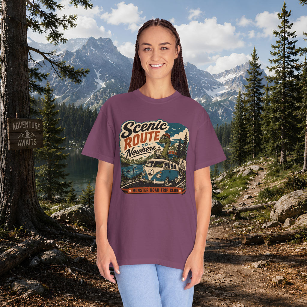 Scenic Route Vintage Camper Nessy T-Shirt — Road Trip Adventure Tee