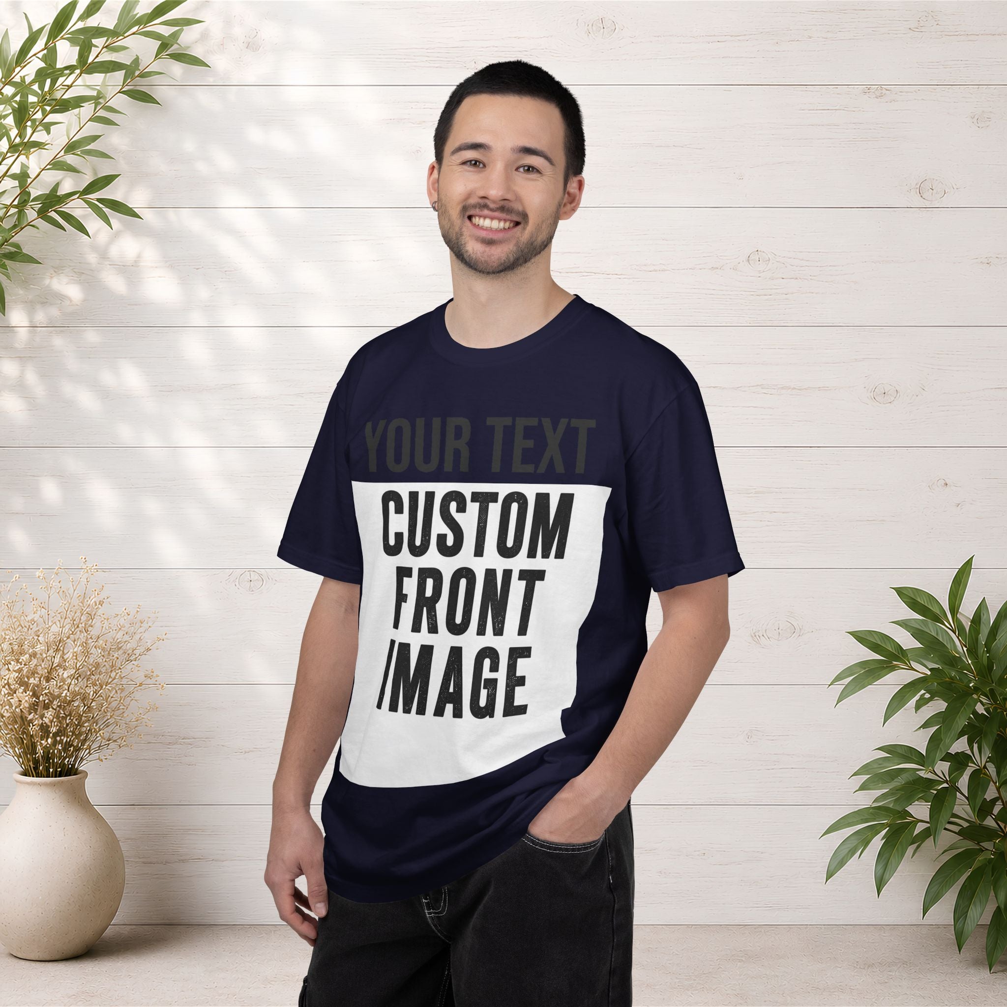 Custom Front Print T-Shirt — Personalized Text & Image Tee
