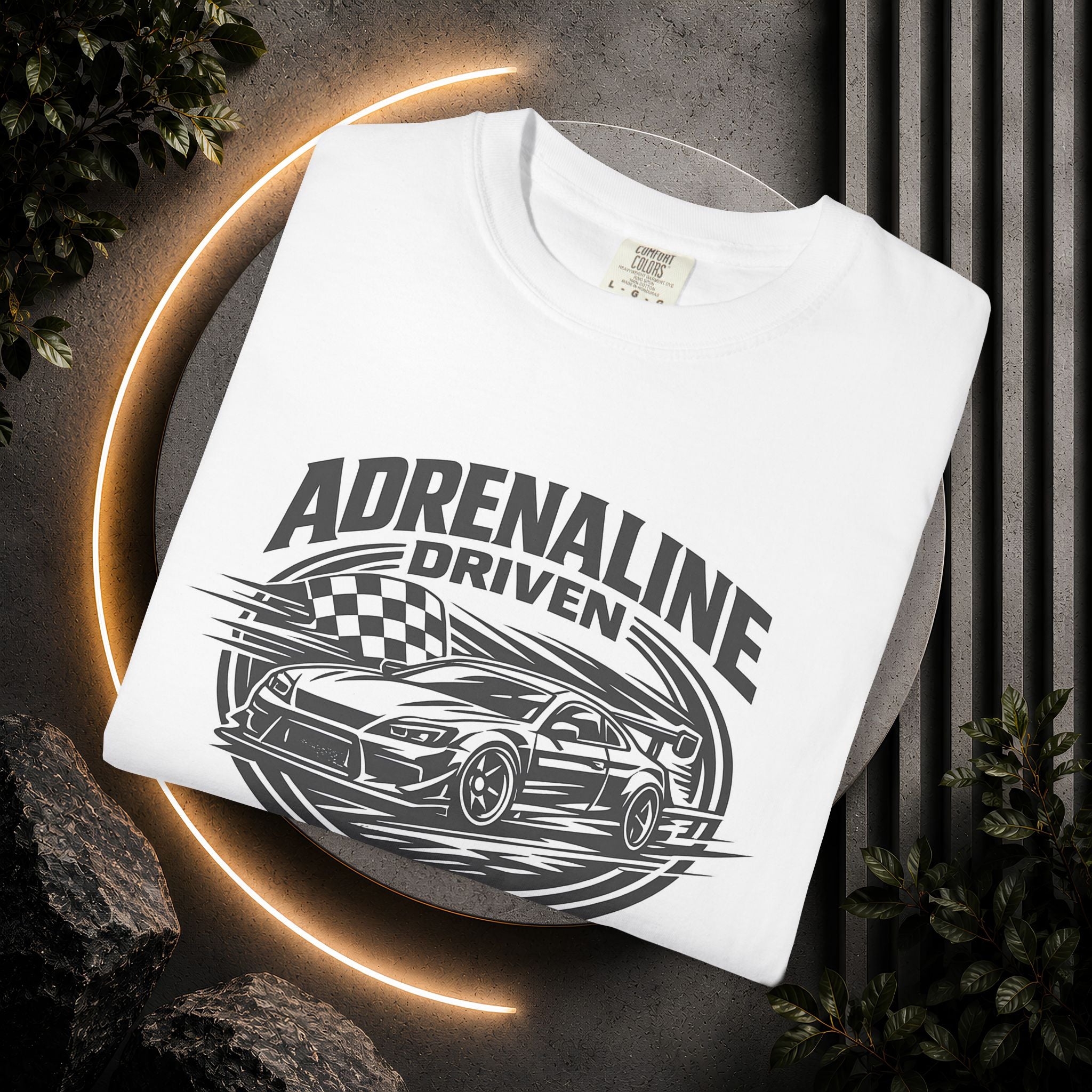 Adrenaline Driven Racing Tee — Street Race Car Graphic T-Shirt