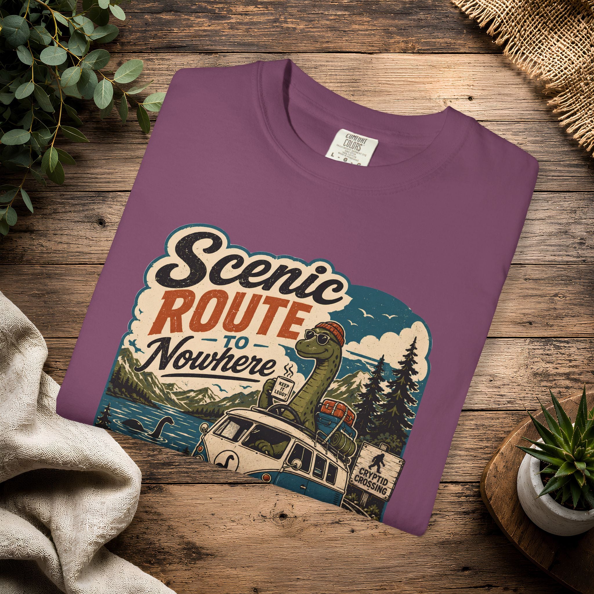 Scenic Route Vintage Camper Nessy T-Shirt — Road Trip Adventure Tee