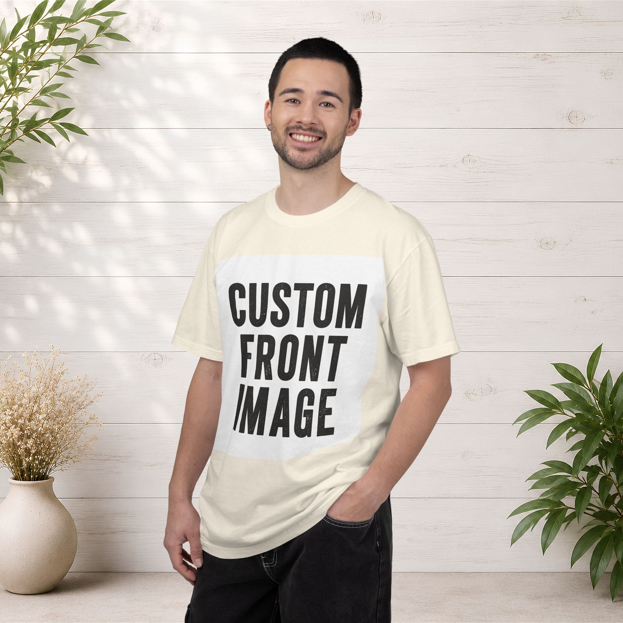 Custom Square Image Front T-Shirt - Add Your Own Image