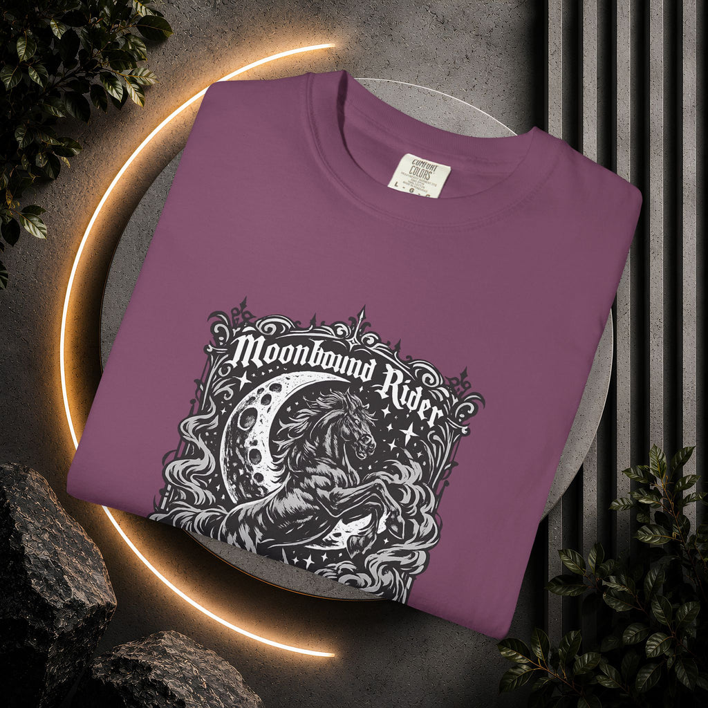 Moonbound Rider T‑Shirt — Gothic Horse Moon Design