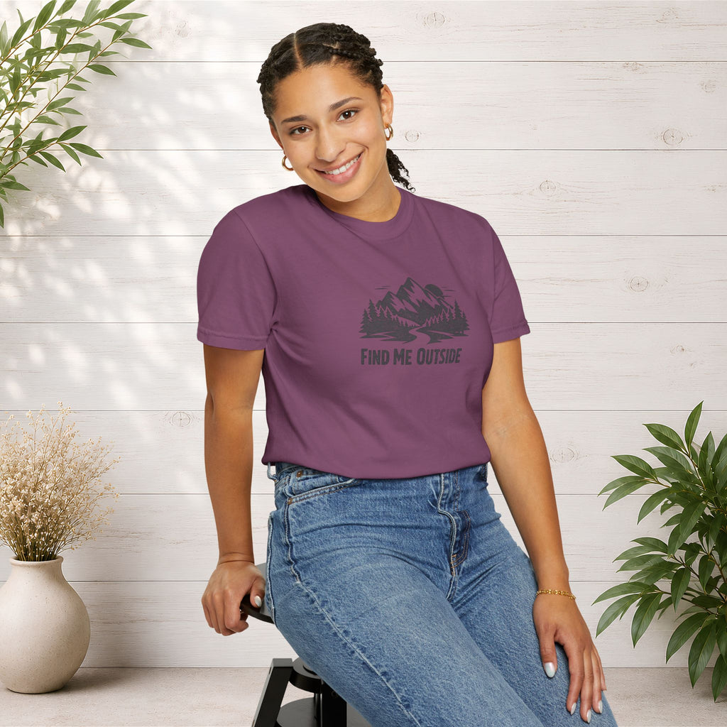 Find Me Outside Mountain T-Shirt — Outdoor Adventure Graphic Tee
