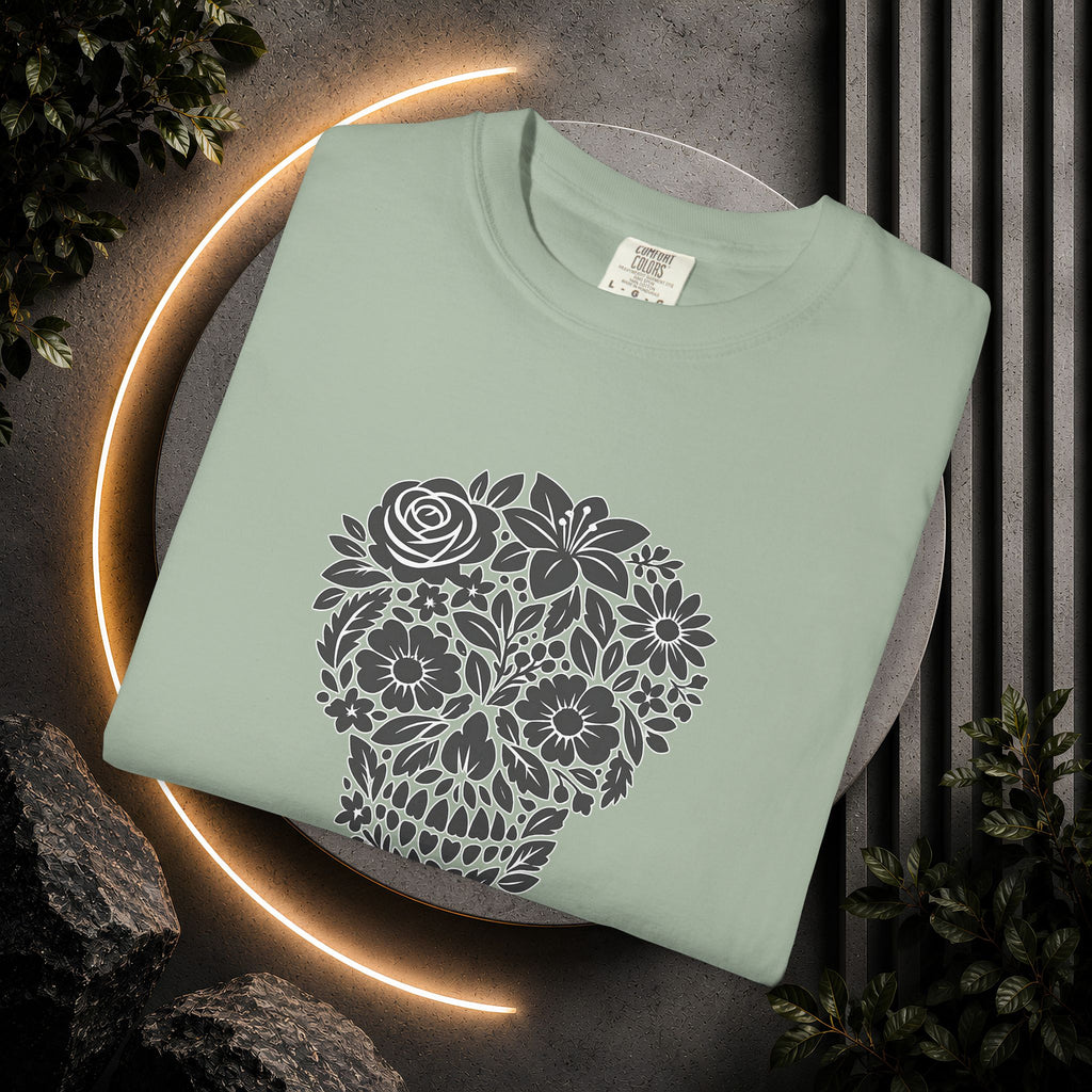 Floral Sugar Skull T-Shirt — Day of the Dead Floral Skull Tee