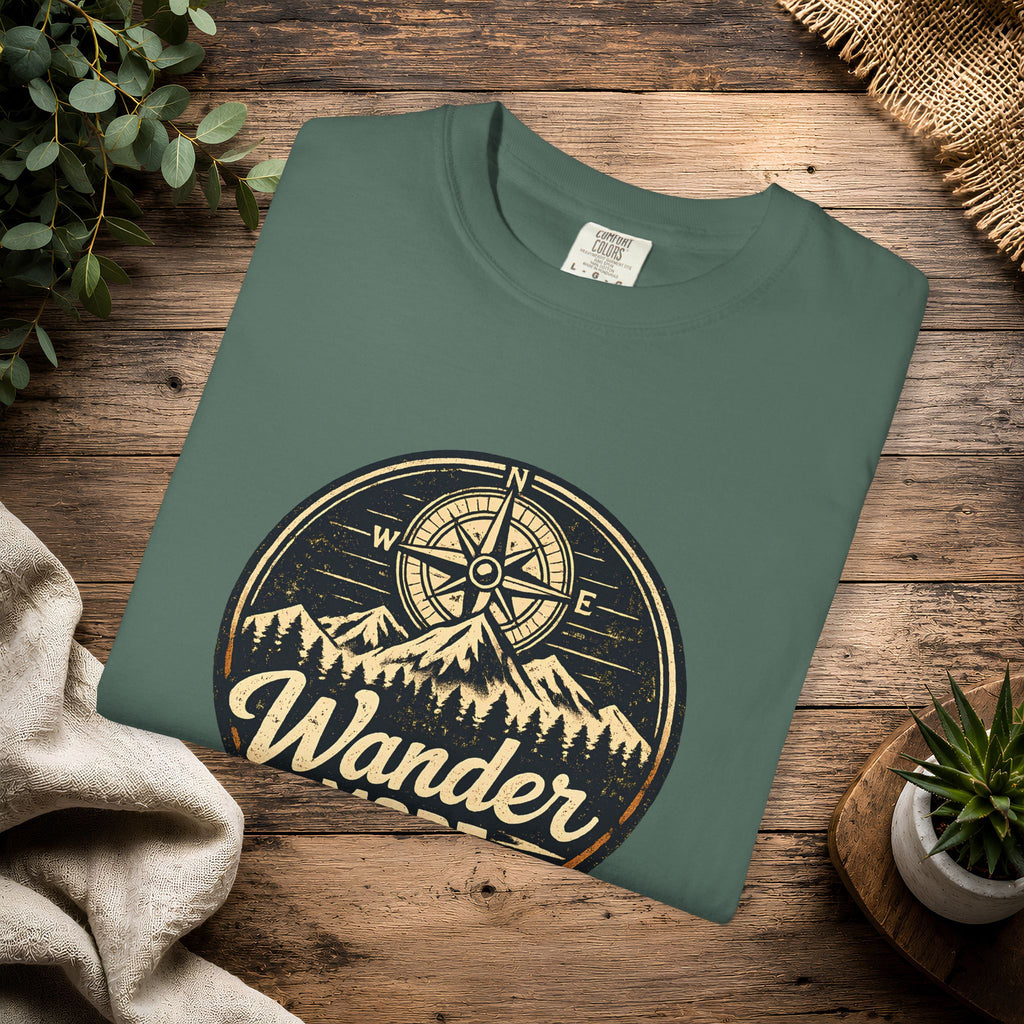 Wander More T-Shirt — Adventure Compass Graphic Tee
