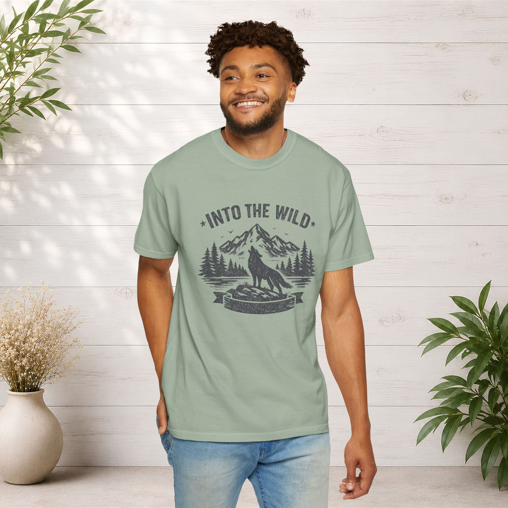 Into the Wild Wolf T-Shirt — Mountain Camping Adventure Tee