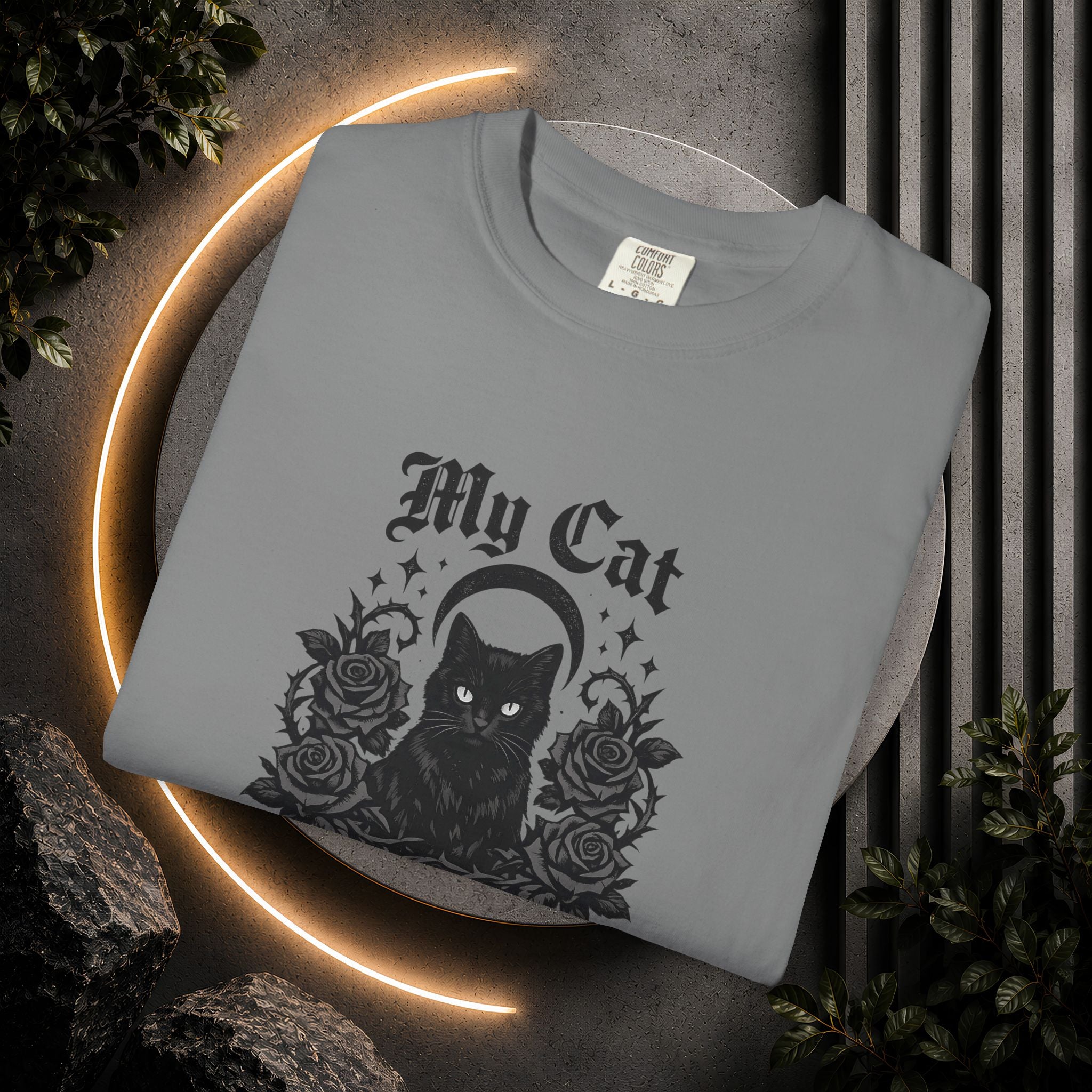 My Cat Is My Familiar T-Shirt — Gothic Cat Witch Tee