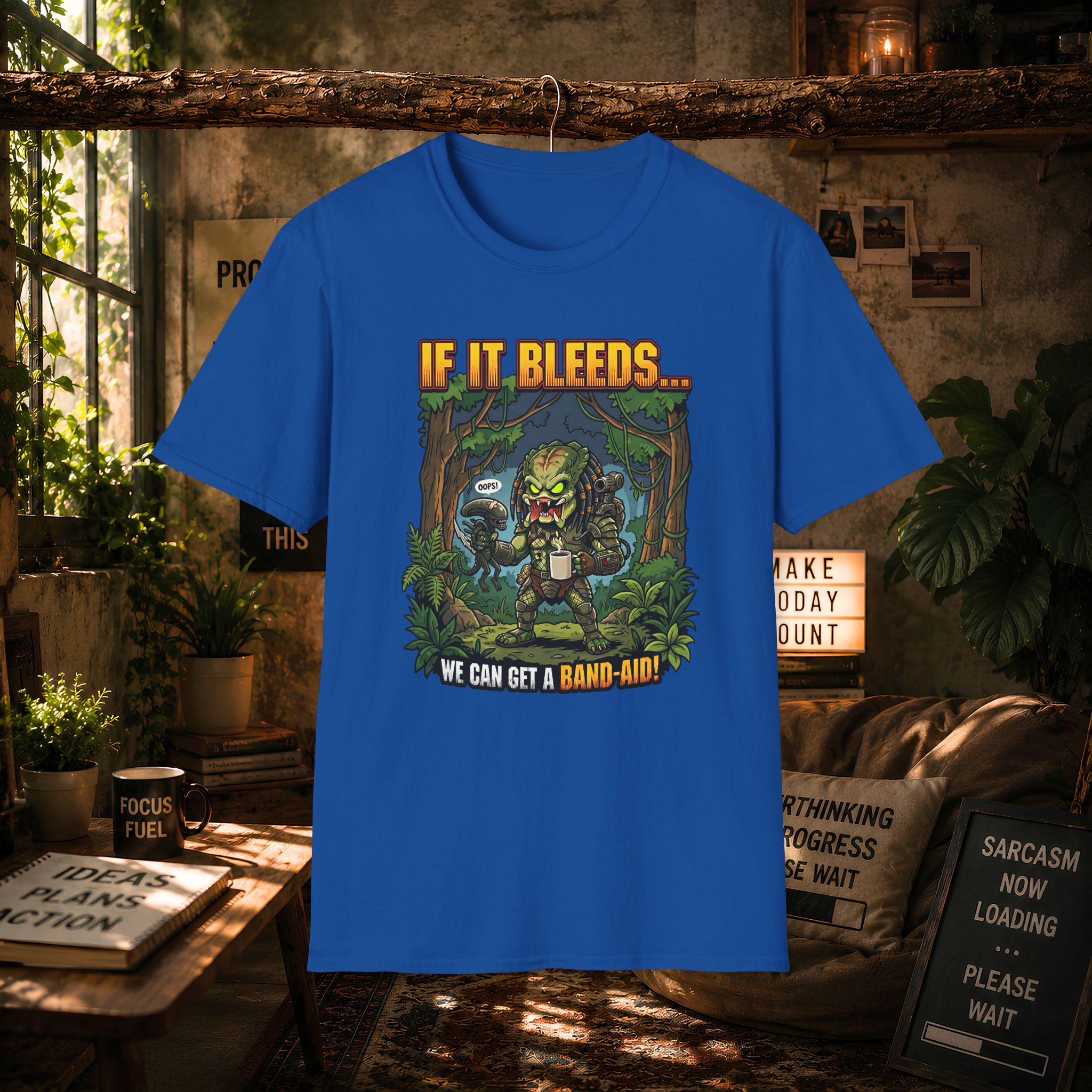 Predator "If It Bleeds" Forest Design T-Shirt | Horror Movie Character