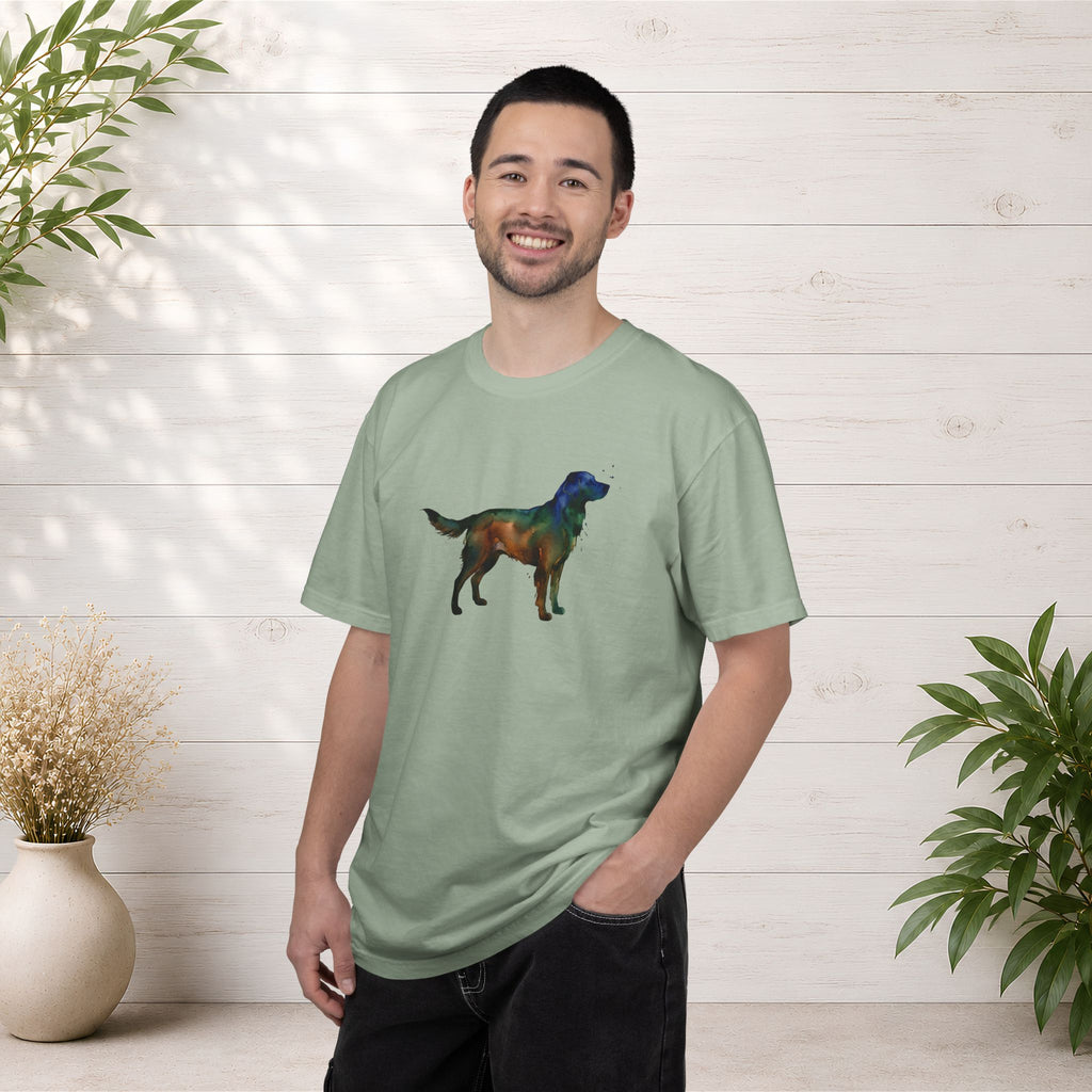 Golden Retriever Silhouette T-Shirt — Colorful Dog Graphic Tee for Pet Lovers