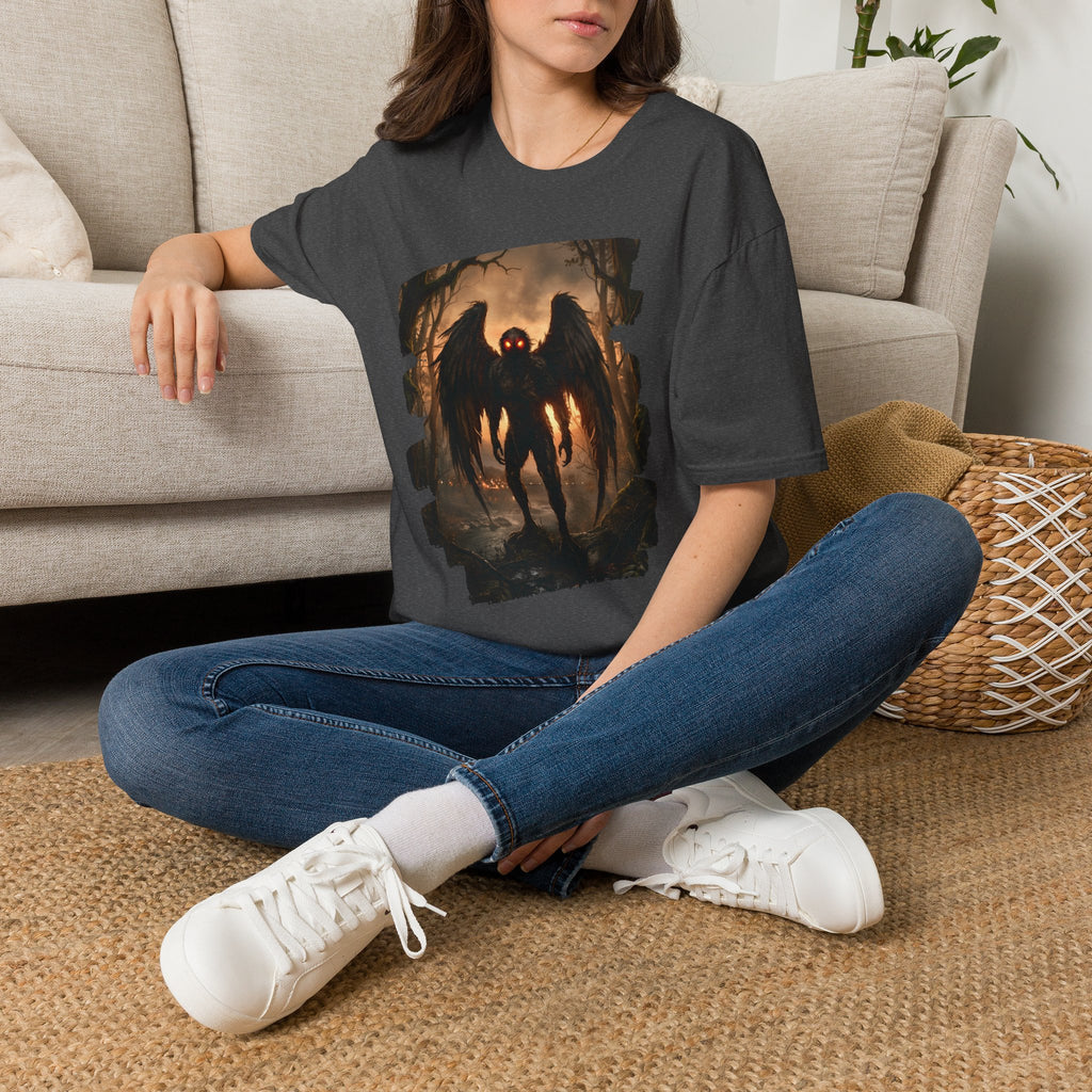 Mothman Cryptid Illustration T-Shirt | Dark Horror Graphic