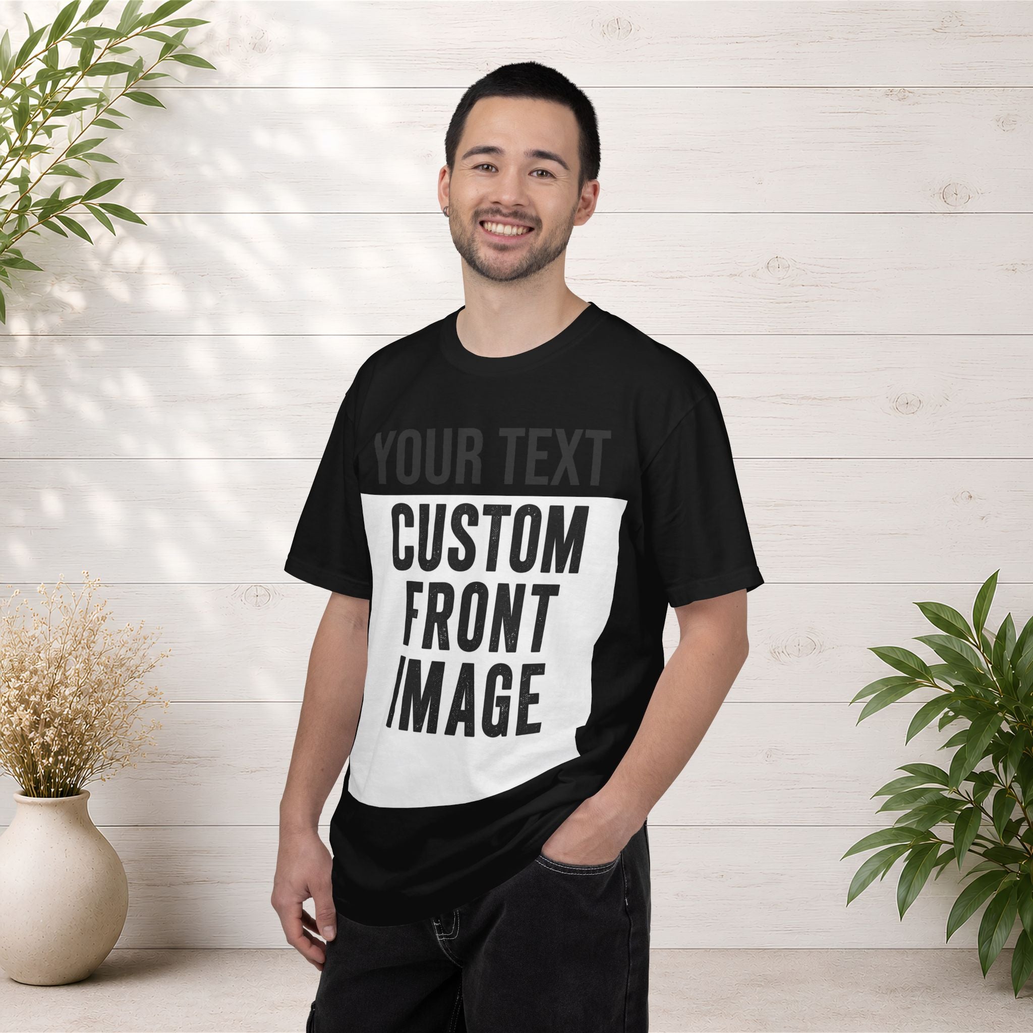 Custom Front Print T-Shirt — Personalized Text & Image Tee