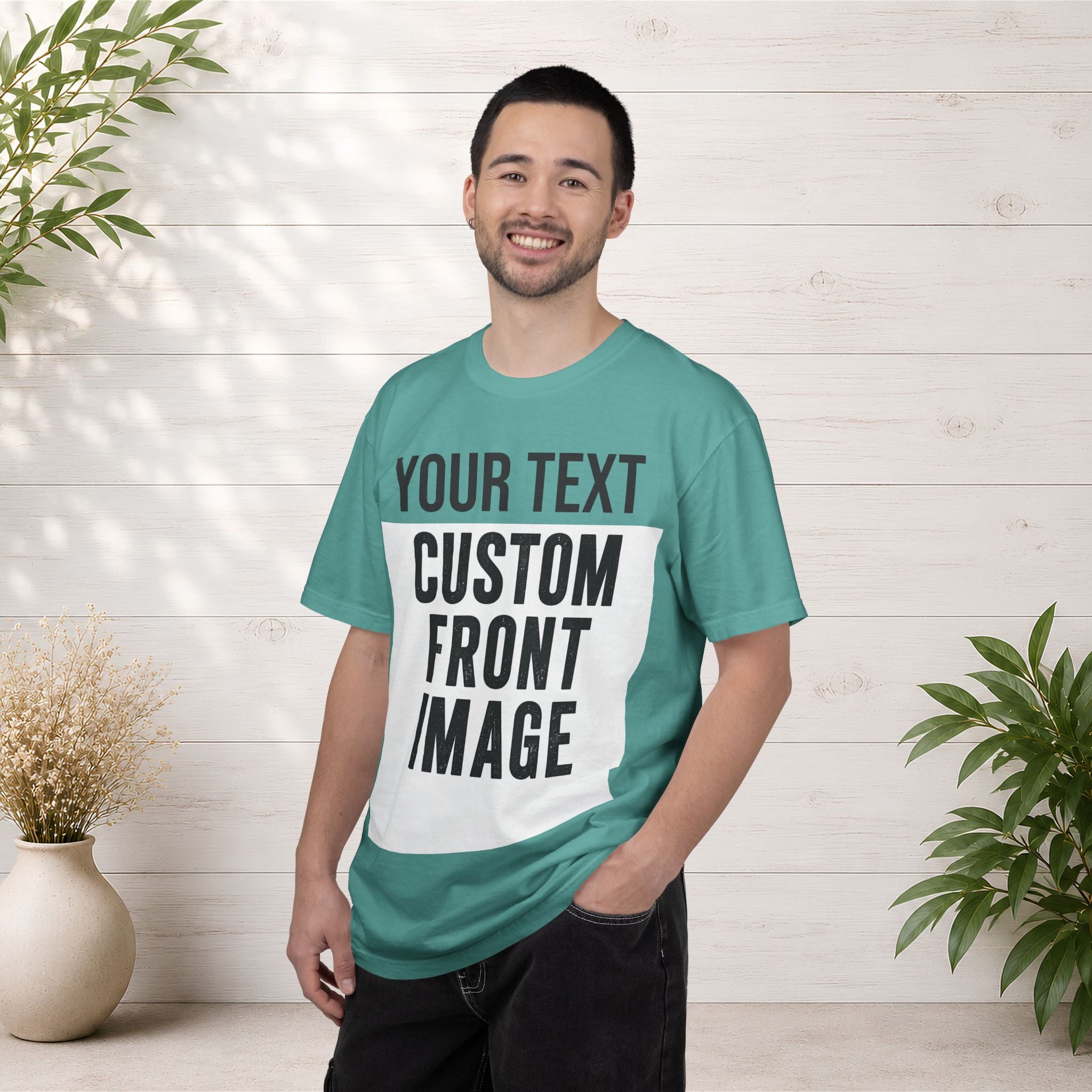 Custom Front Print T-Shirt — Personalized Text & Image Tee