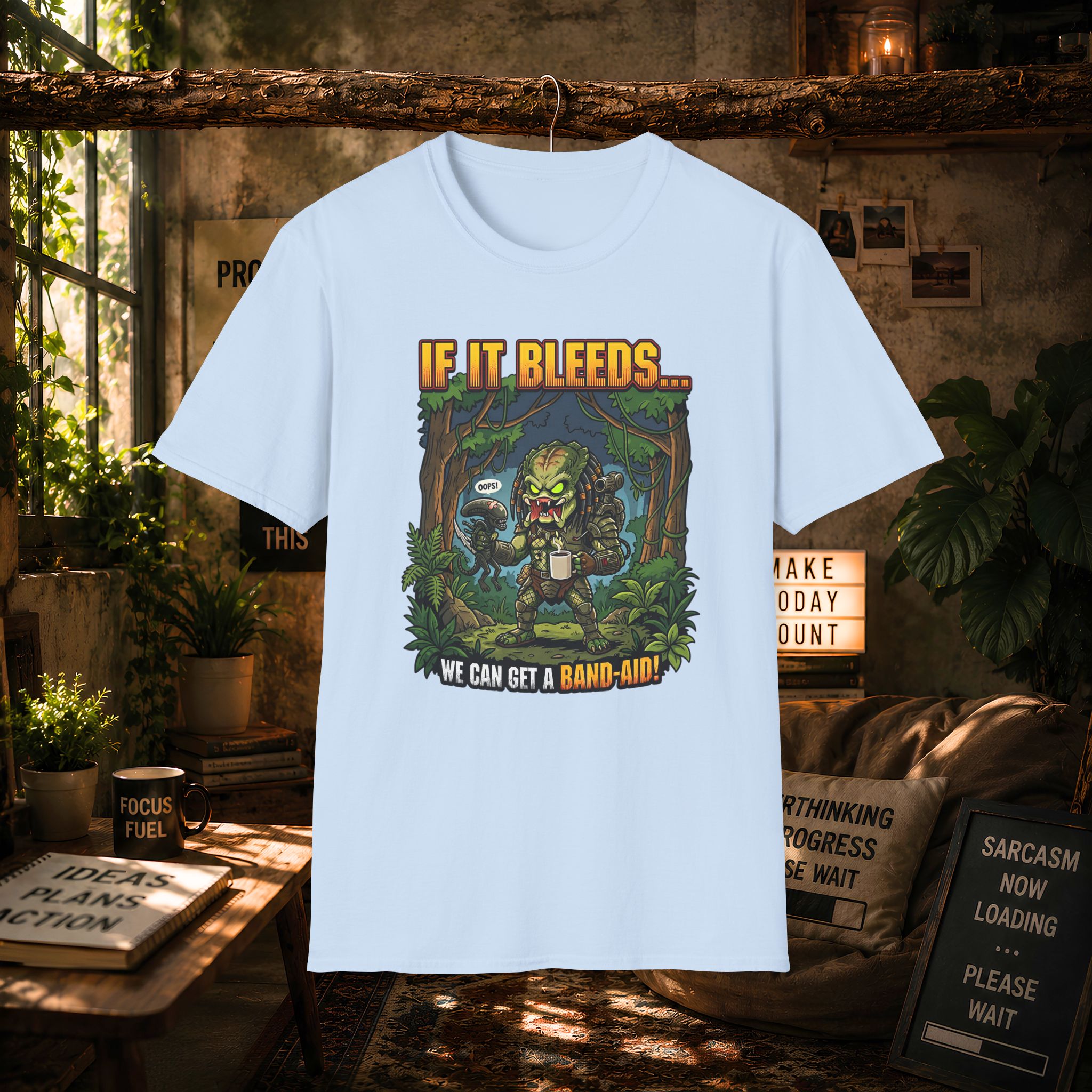Predator "If It Bleeds" Forest Design T-Shirt | Horror Movie Character