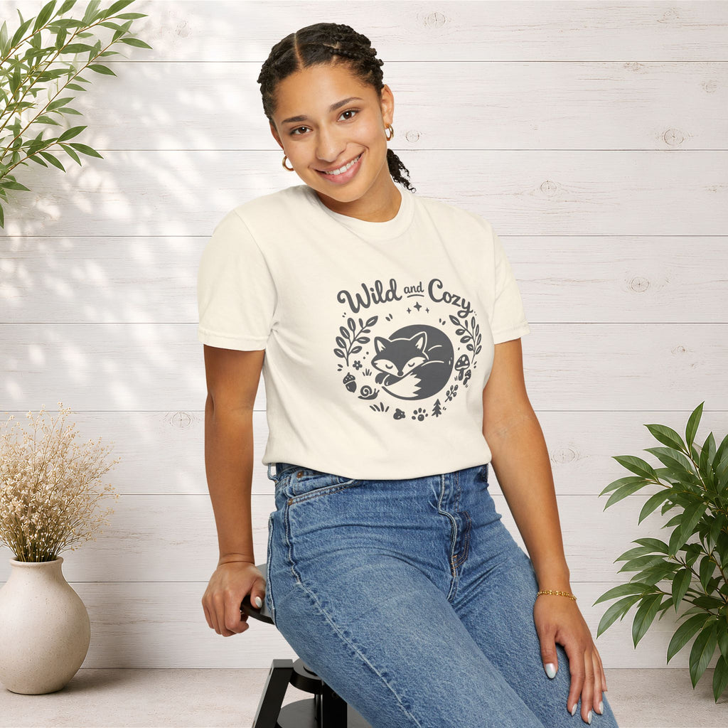 "Wild and Cozy" Fox Graphic T-Shirt
