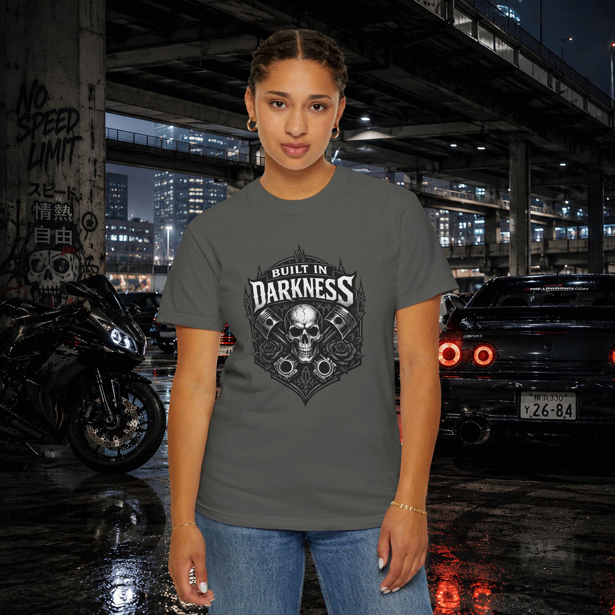 Built in Darkness Skull & Pistons T-Shirt