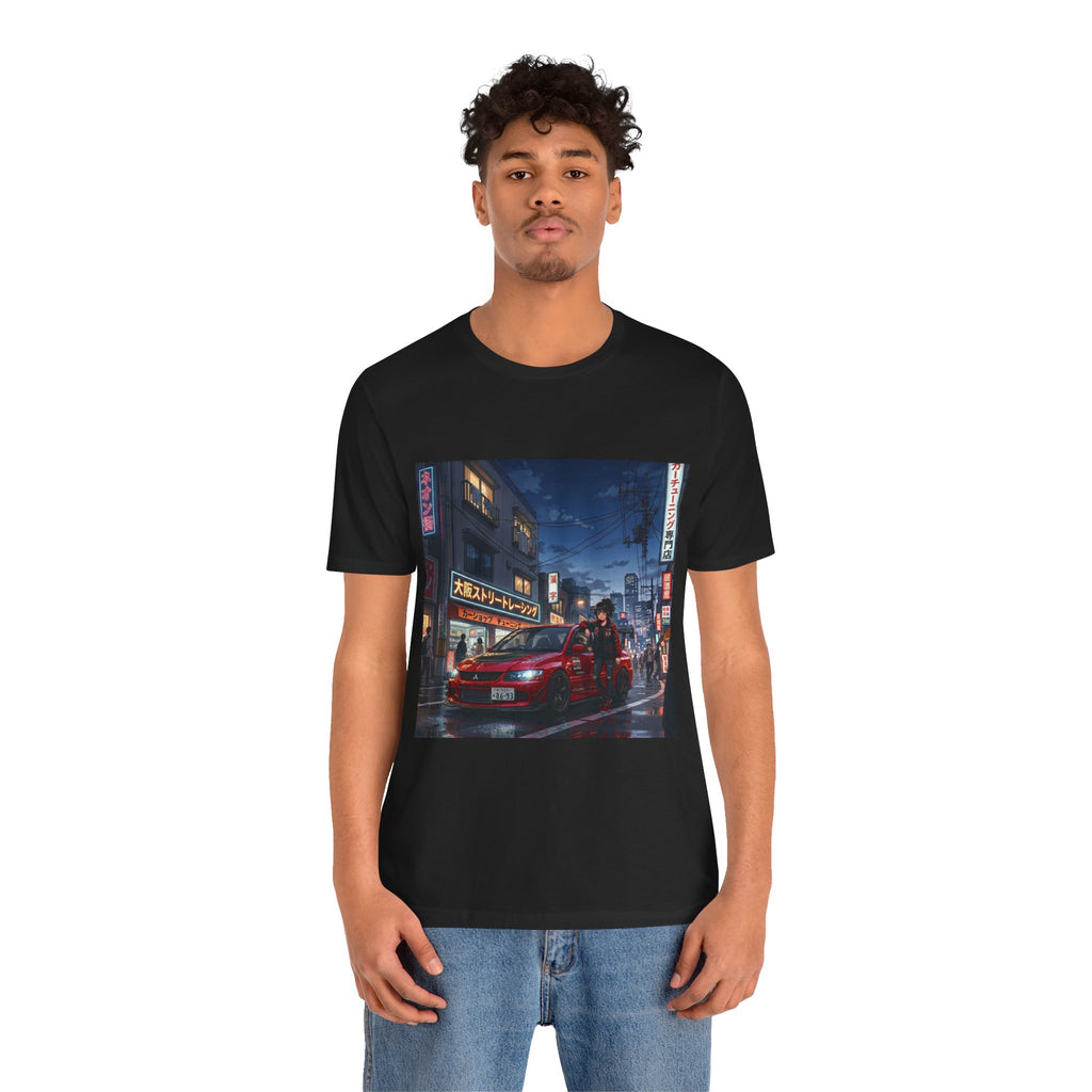 Evo Anime City Night Scene T-Shirt | Neon Skyline Streetwear