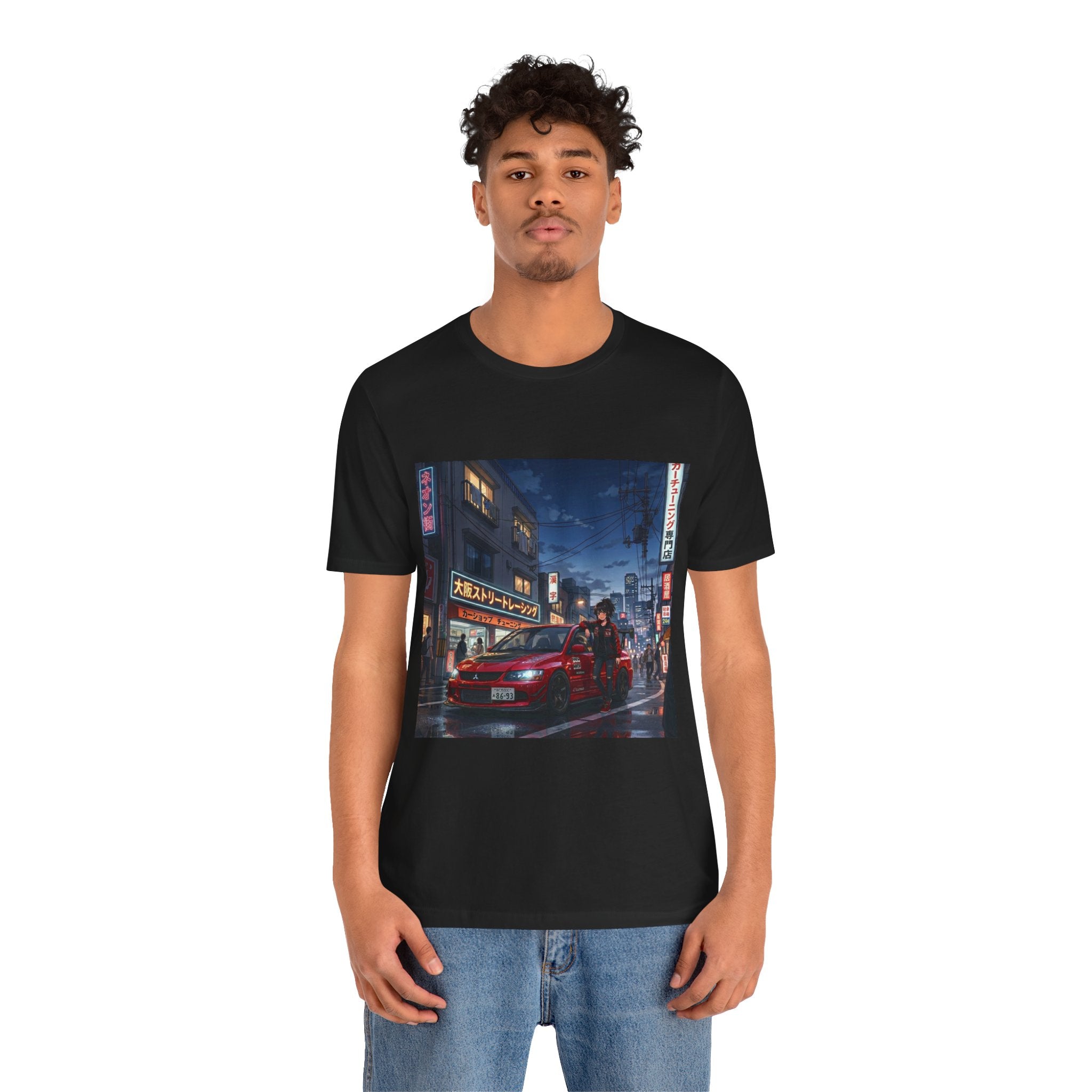 Evo Anime City Night Scene T-Shirt | Neon Skyline Streetwear