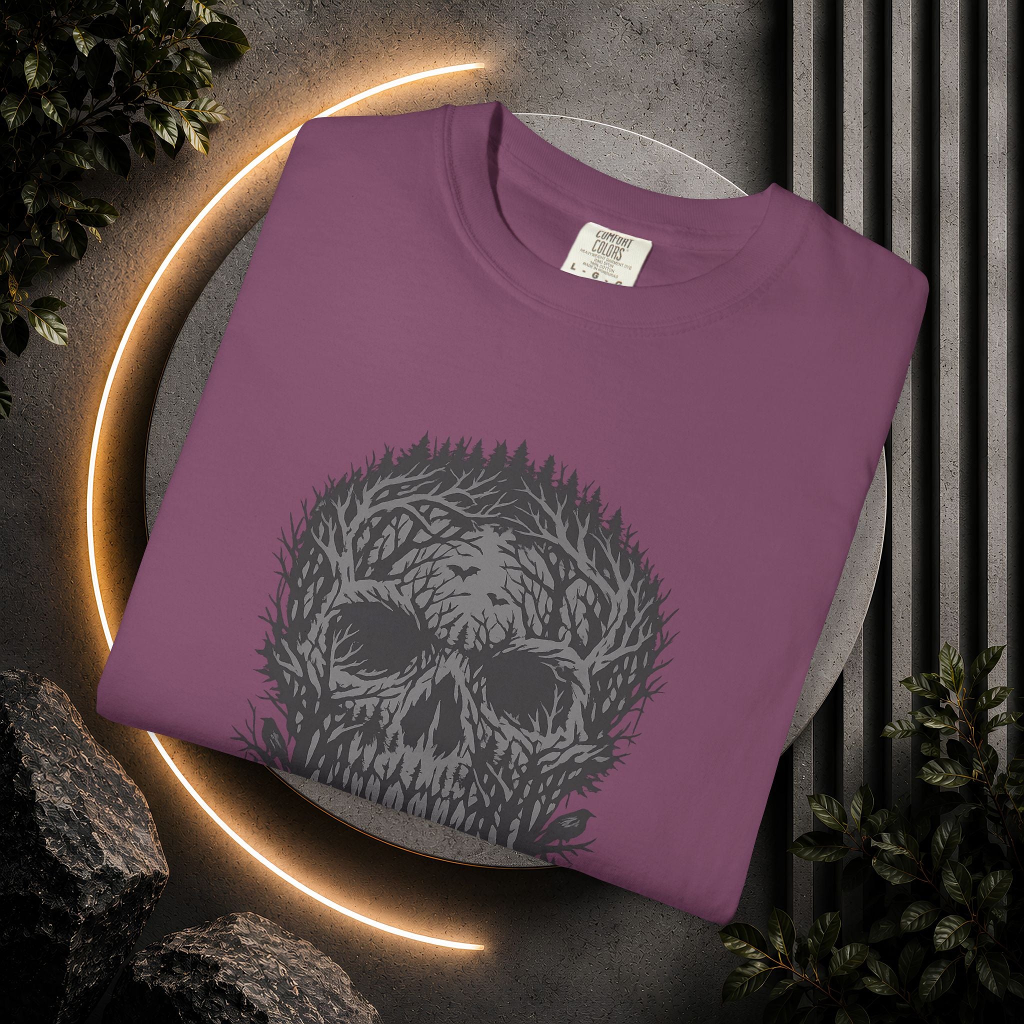 Skull Forest T-Shirt — Grunge Skull Graphic Tee