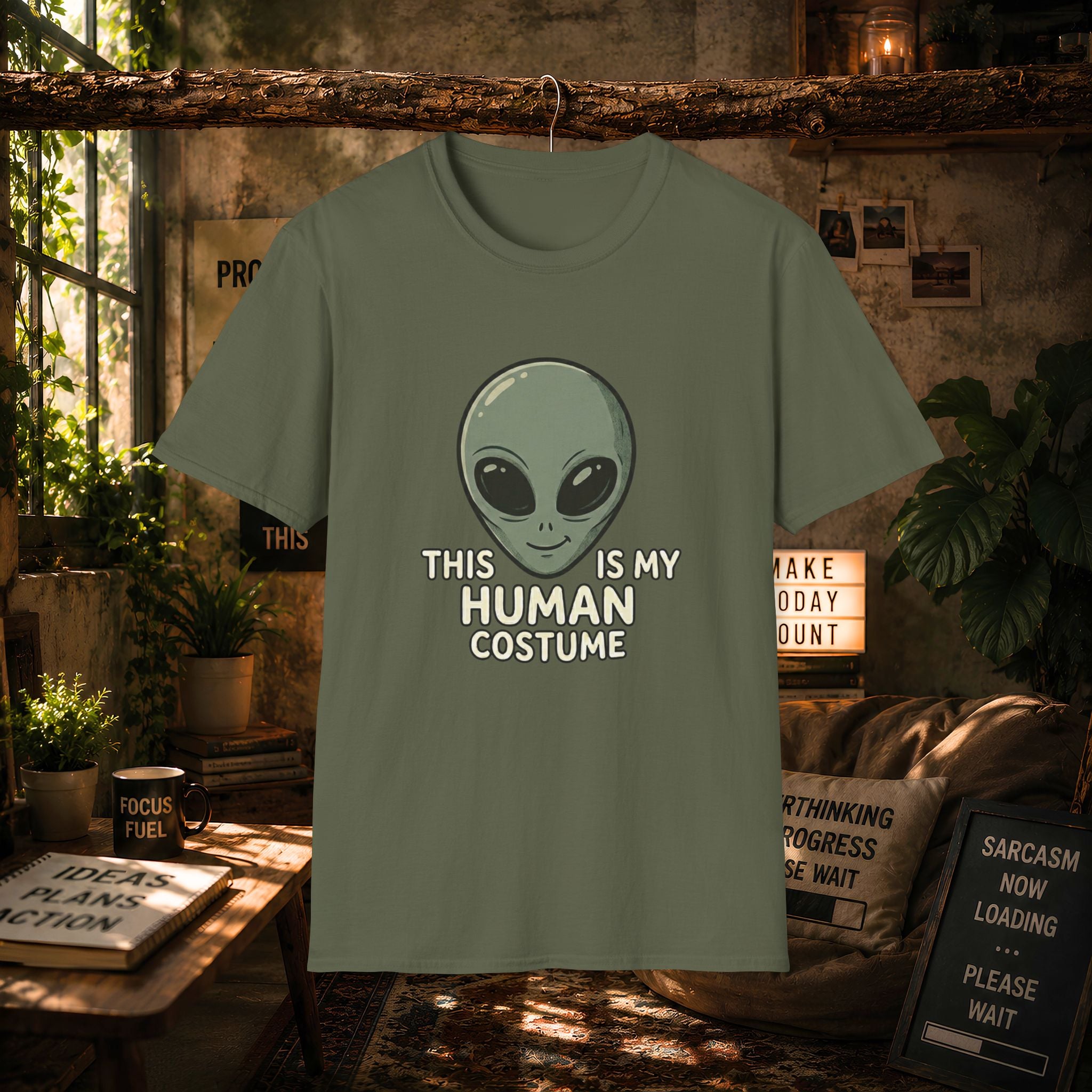 Alien Head This Is My Human Costume T-Shirt | Funny Extraterrestrial Design