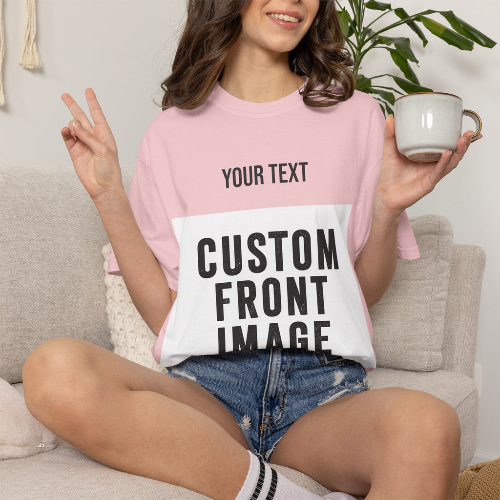 Custom Front Landscape Print T-Shirt — Personalized Text & Image Tee