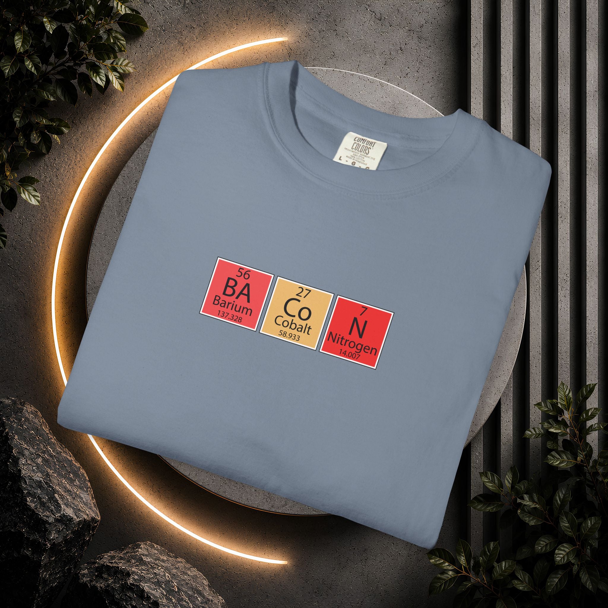 Bacon Chemistry T-Shirt — Periodic Table Style Food Graphic Tee