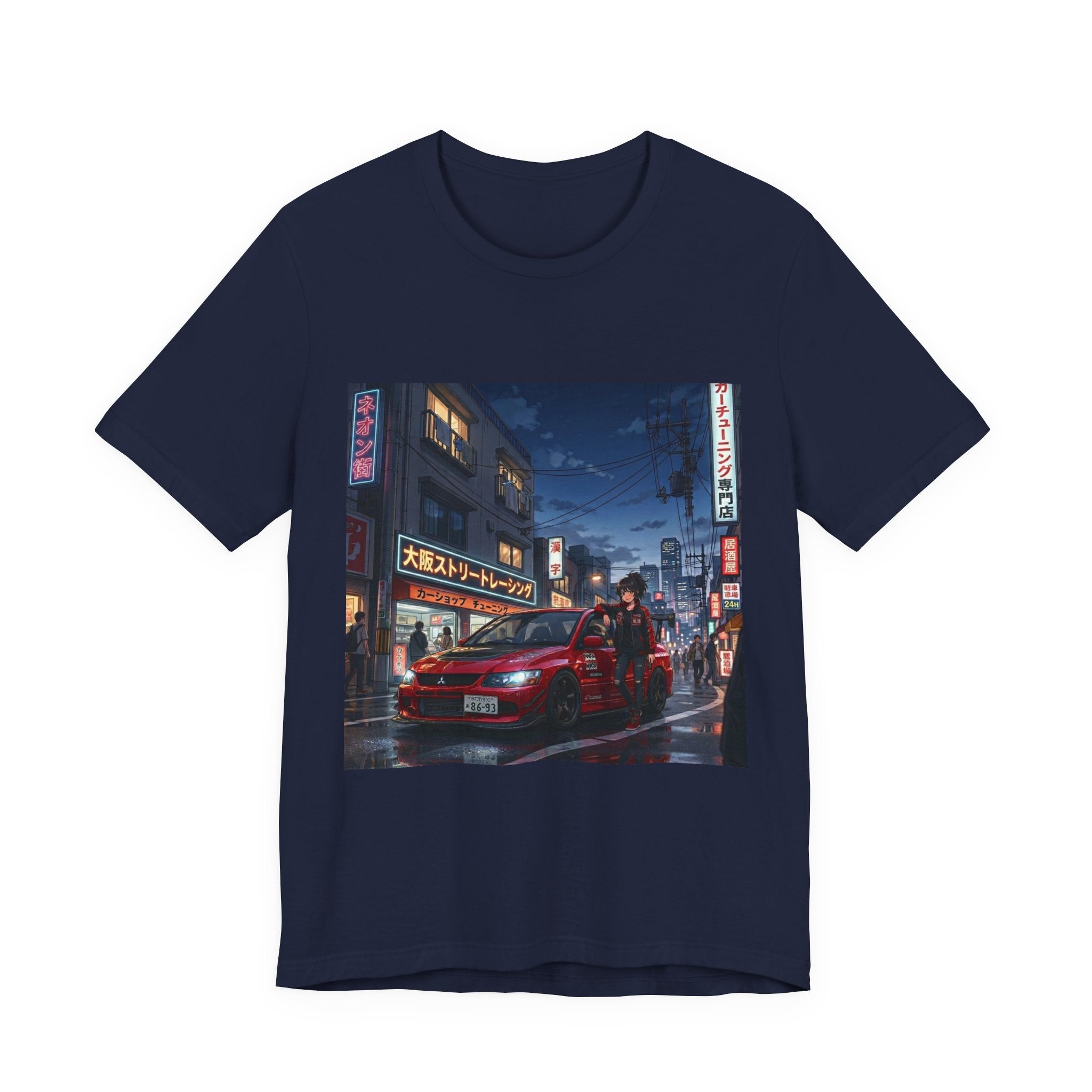 Evo Anime City Night Scene T-Shirt | Neon Skyline Streetwear