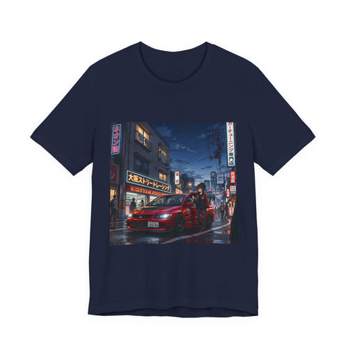 Evo Anime City Night Scene T-Shirt | Neon Skyline Streetwear