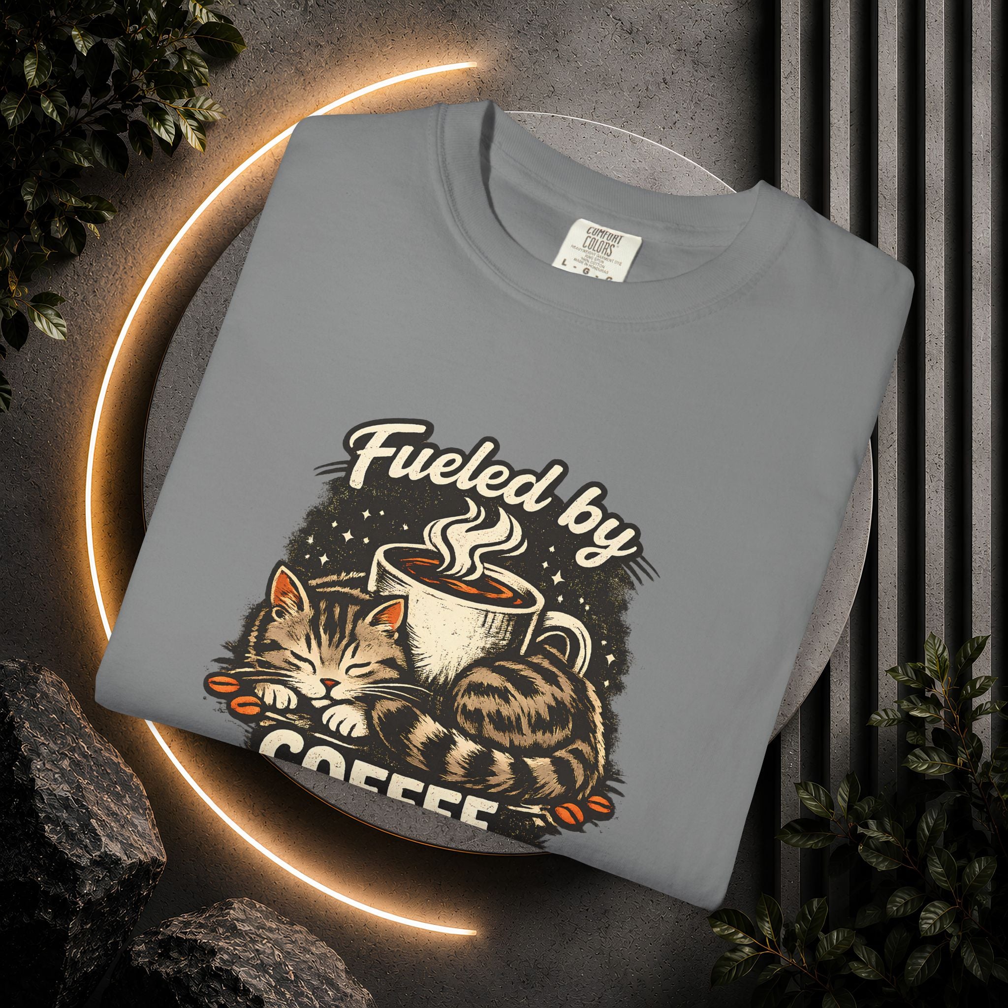 Coffee & Cat Hair T-Shirt — "Fueled by Coffee and Cat Hair" Graphic Tee