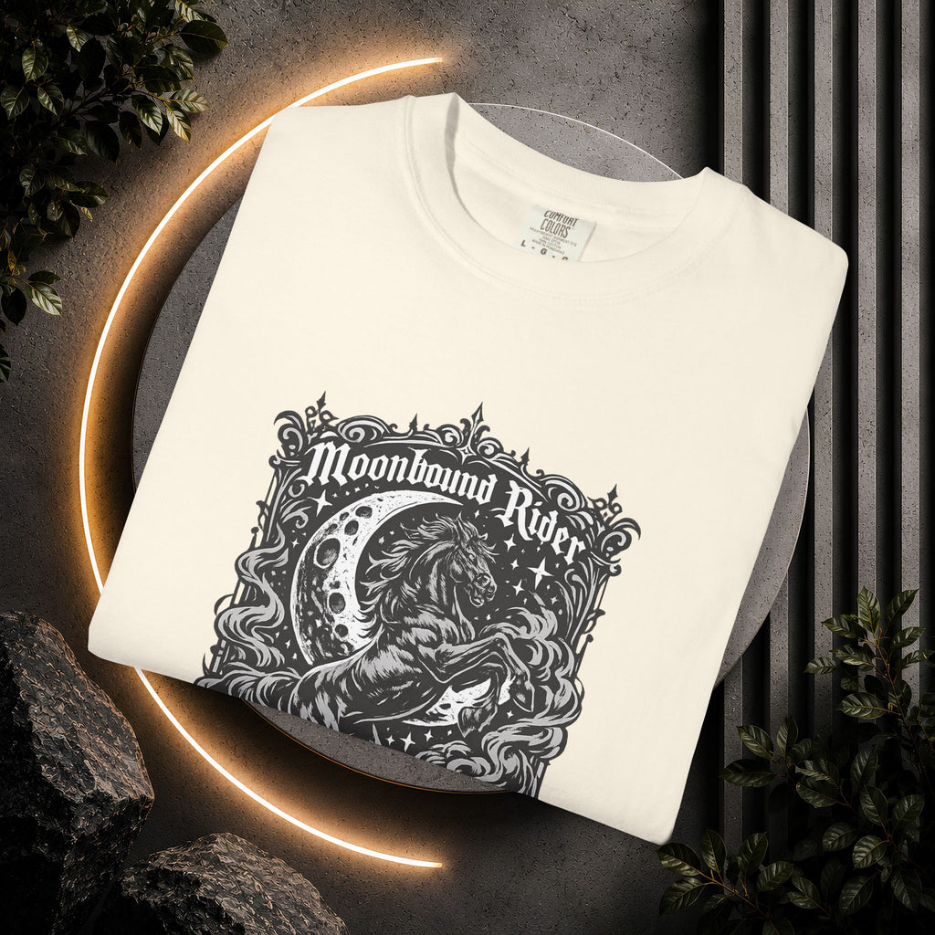 Moonbound Rider T‑Shirt — Gothic Horse Moon Design