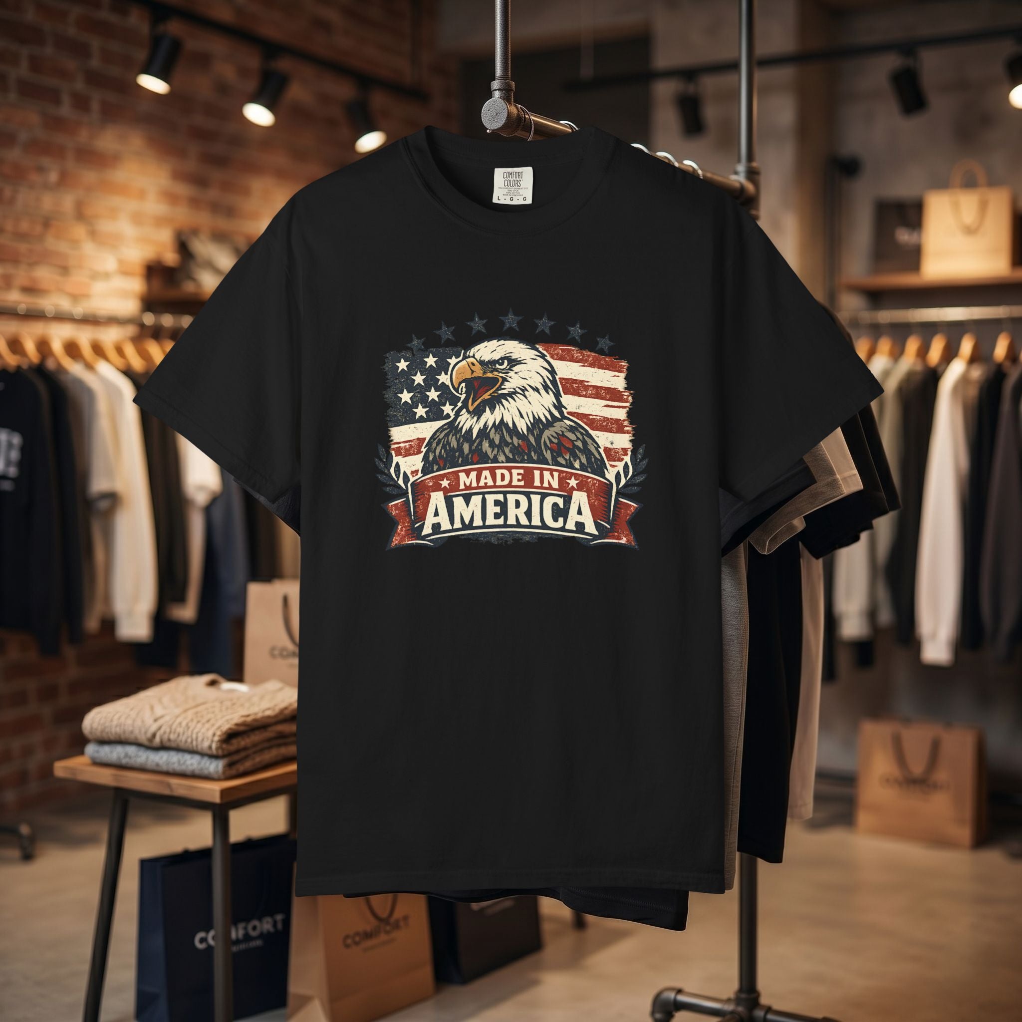 Made in America Eagle T-Shirt — Patriotic USA Flag Graphic Tee