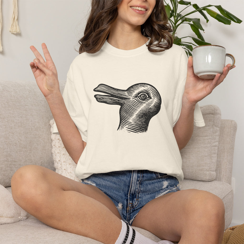 Vintage Optical Illusion Rabbit-Duck T-Shirt