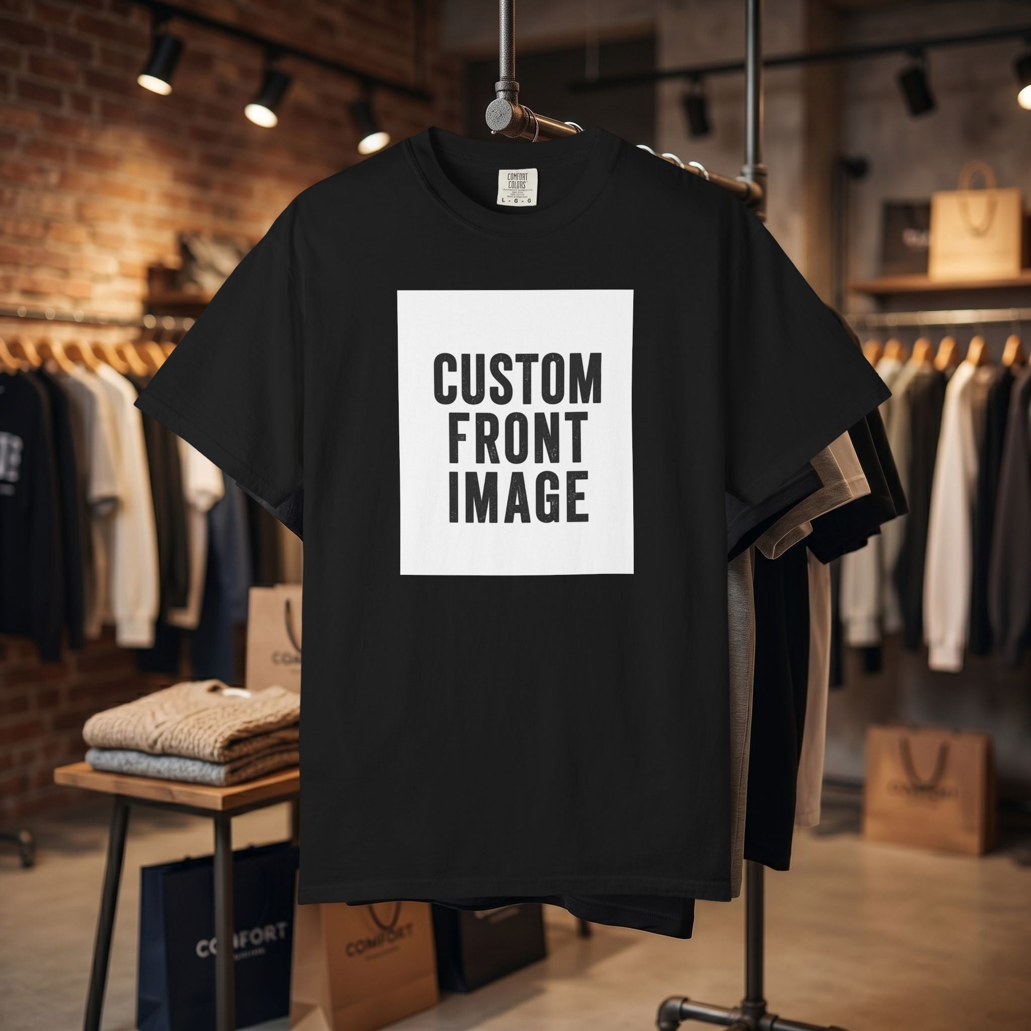 Custom Portrait Small Image Front T-Shirt - Add Your Own Image