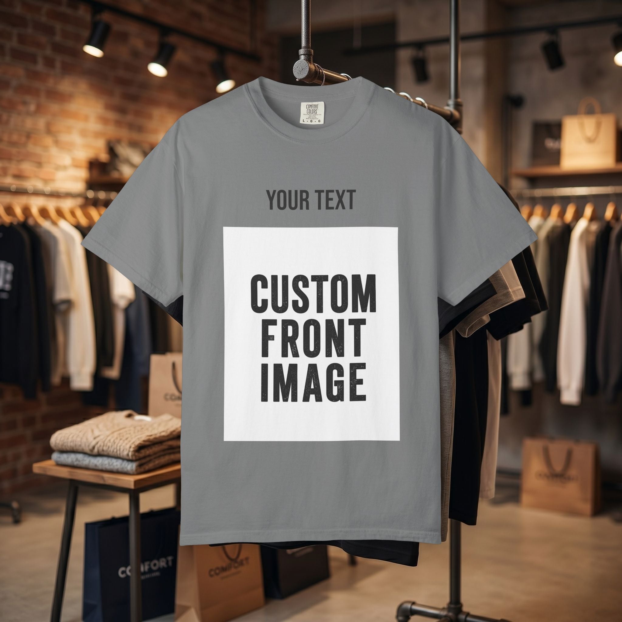 Custom Front Portrait Print T-Shirt — Personalized Text & Image Tee