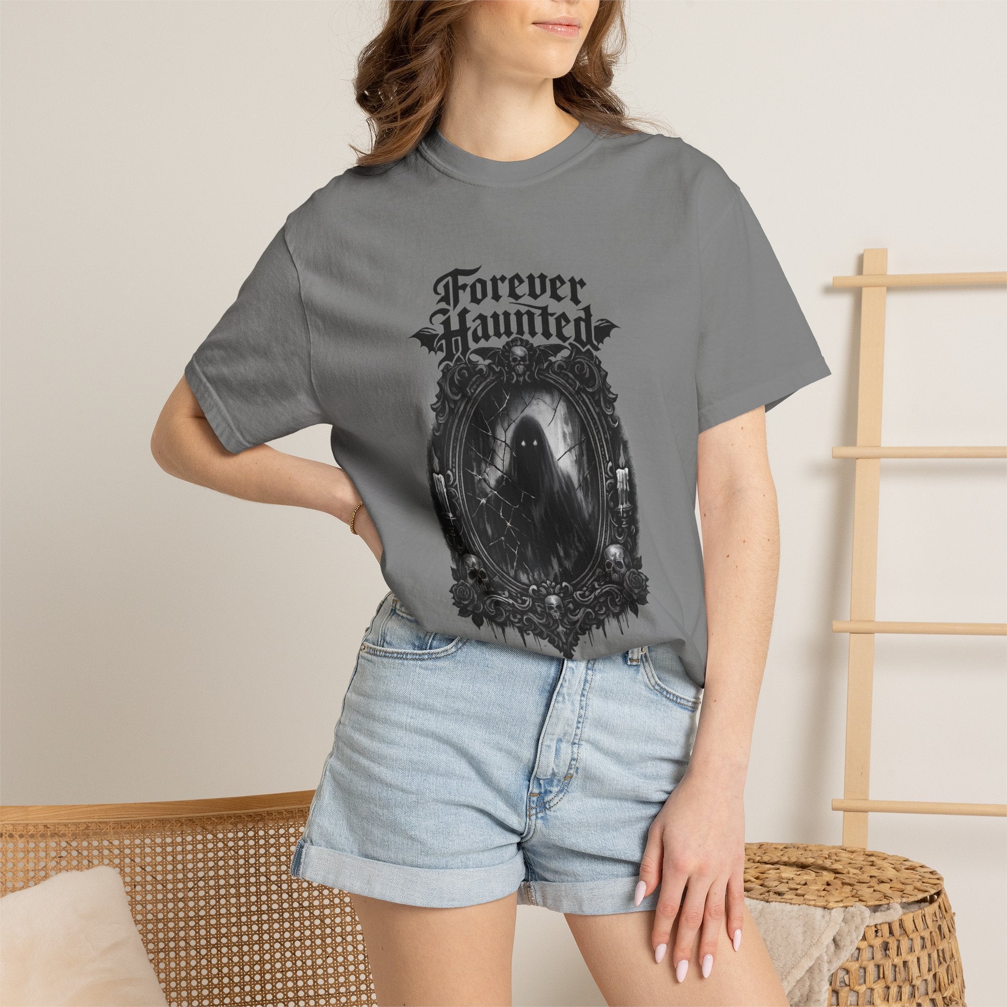 Forever Haunted T-Shirt — Gothic Ghost Graphic Tee
