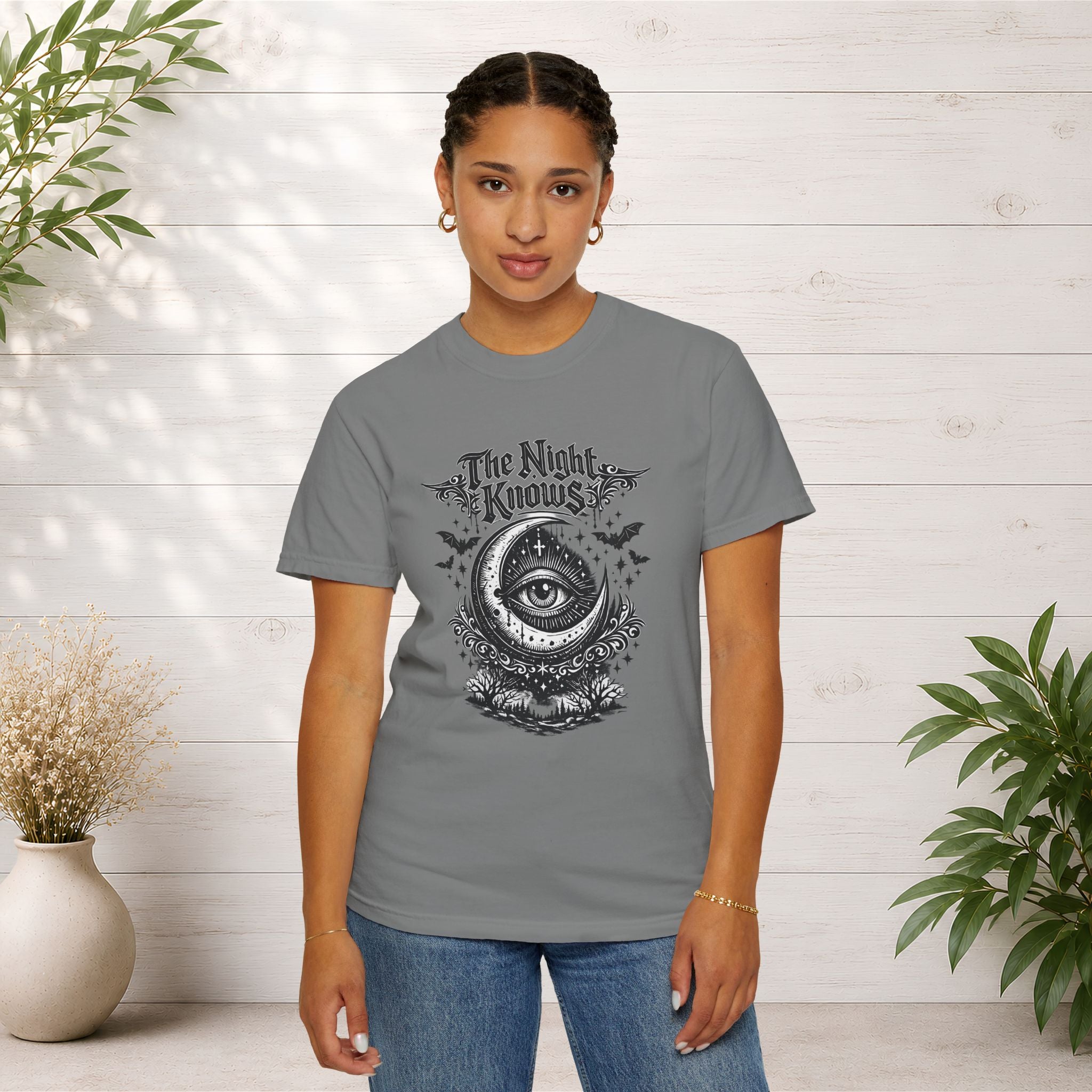 The Night Knows Eye T-Shirt — Mystical Gothic Graphic Tee
