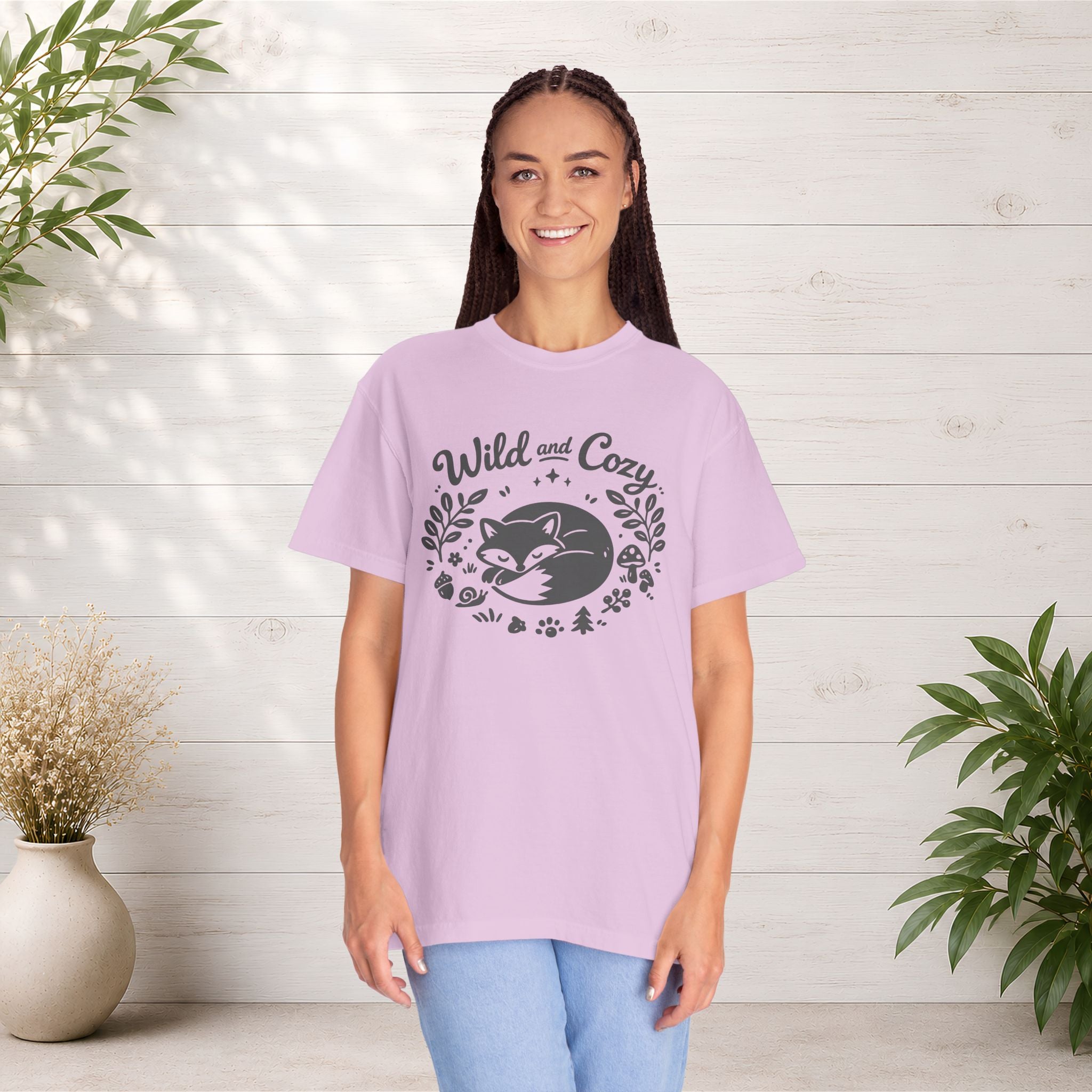 "Wild and Cozy" Fox Graphic T-Shirt