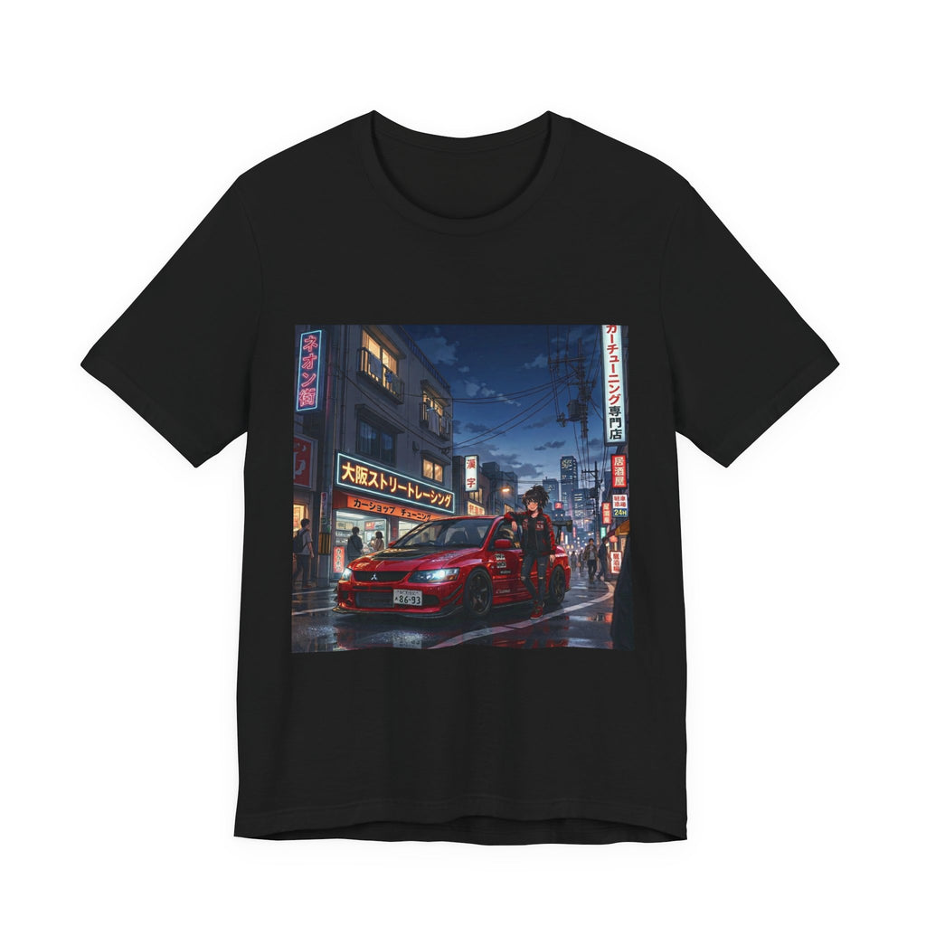 Evo Anime City Night Scene T-Shirt | Neon Skyline Streetwear