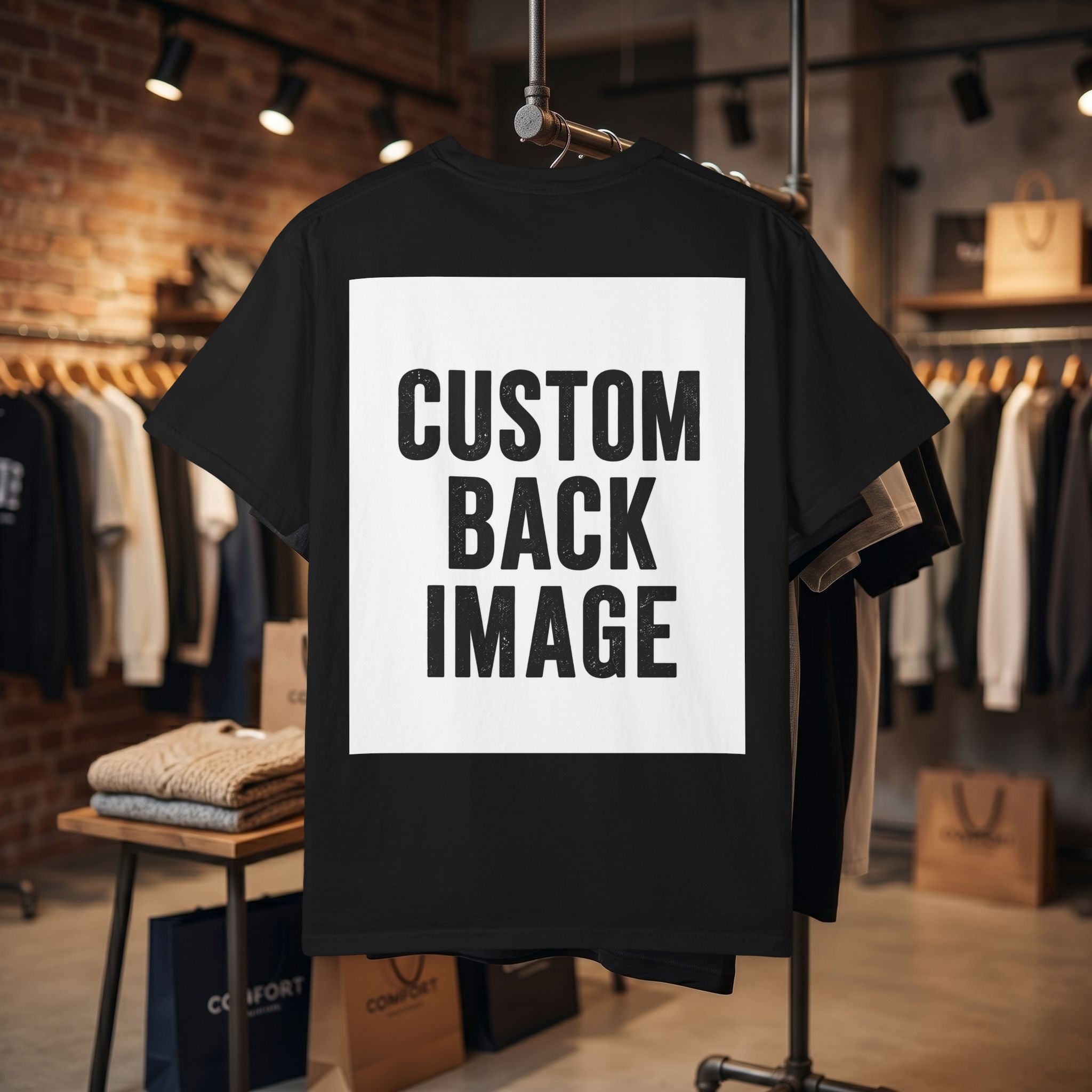 Custom Image Back T-Shirt - Add Your Own Image