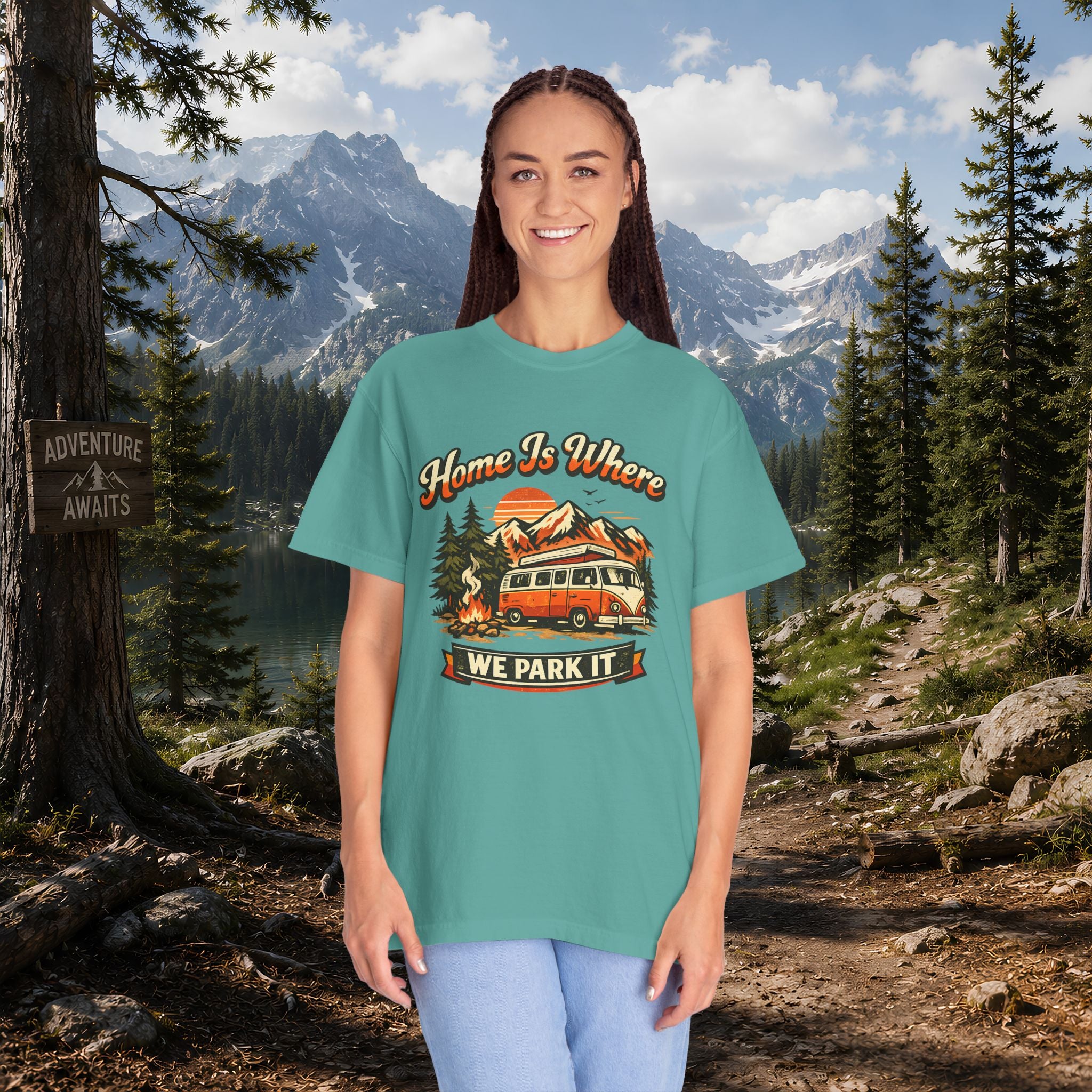 "Home Is Where We Park It" Camper Van Graphic Tee
