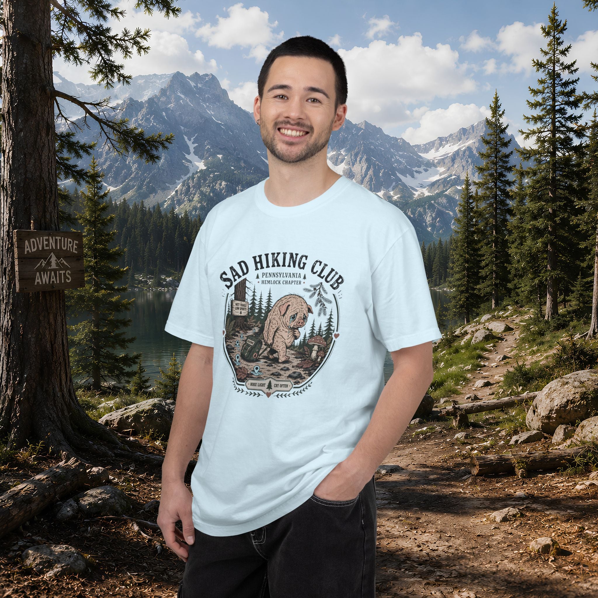 Squonk Sad Hiking Club T-Shirt — Vintage Mountain Camping Tee