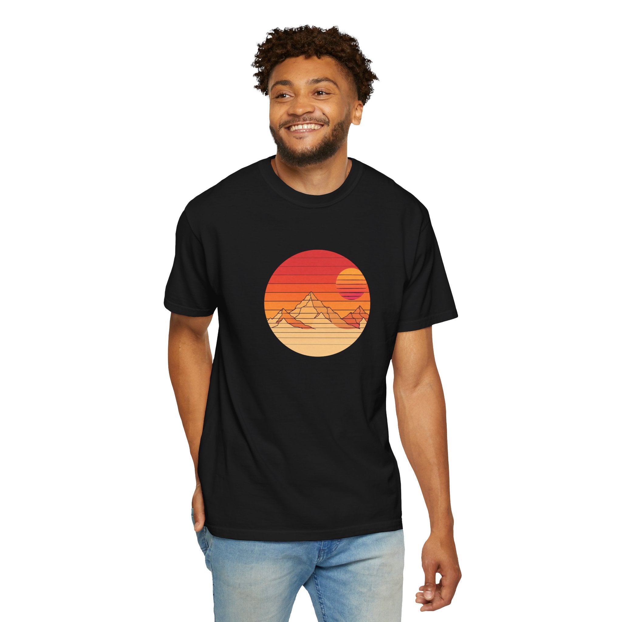Retro Sunset Mountain T-shirt | Vintage Mountain Graphic Tee