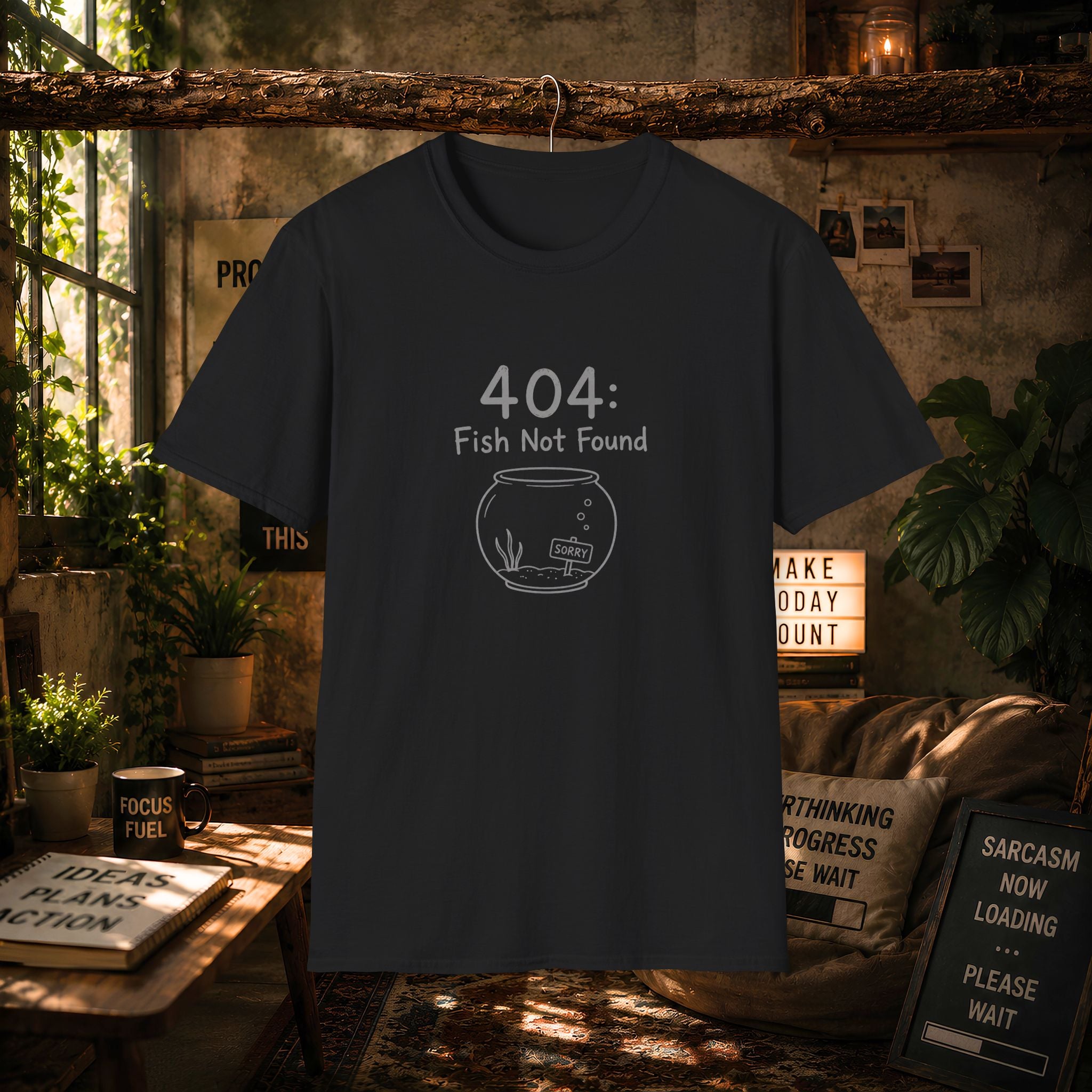 404 Fish Not Found T-Shirt | Funny Fish Bowl Graphic Tee
