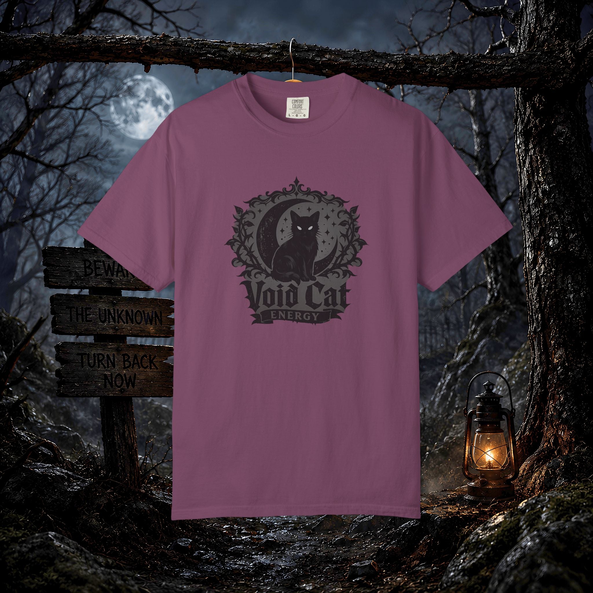 Void Cat T-Shirt — Gothic Black Cat Graphic Tee