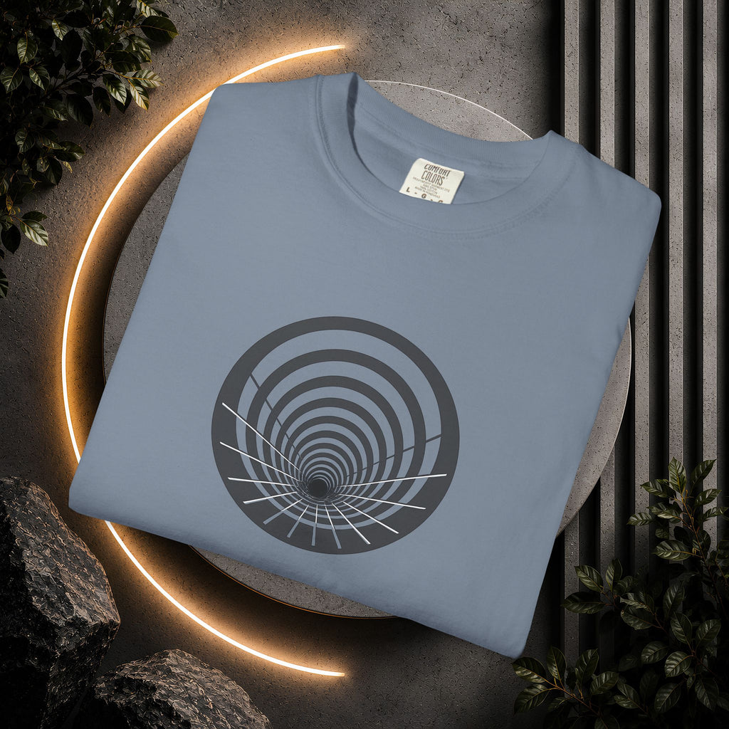 Optical Vortex Graphic T-Shirt — Spiral Tunnel Illusion Tee