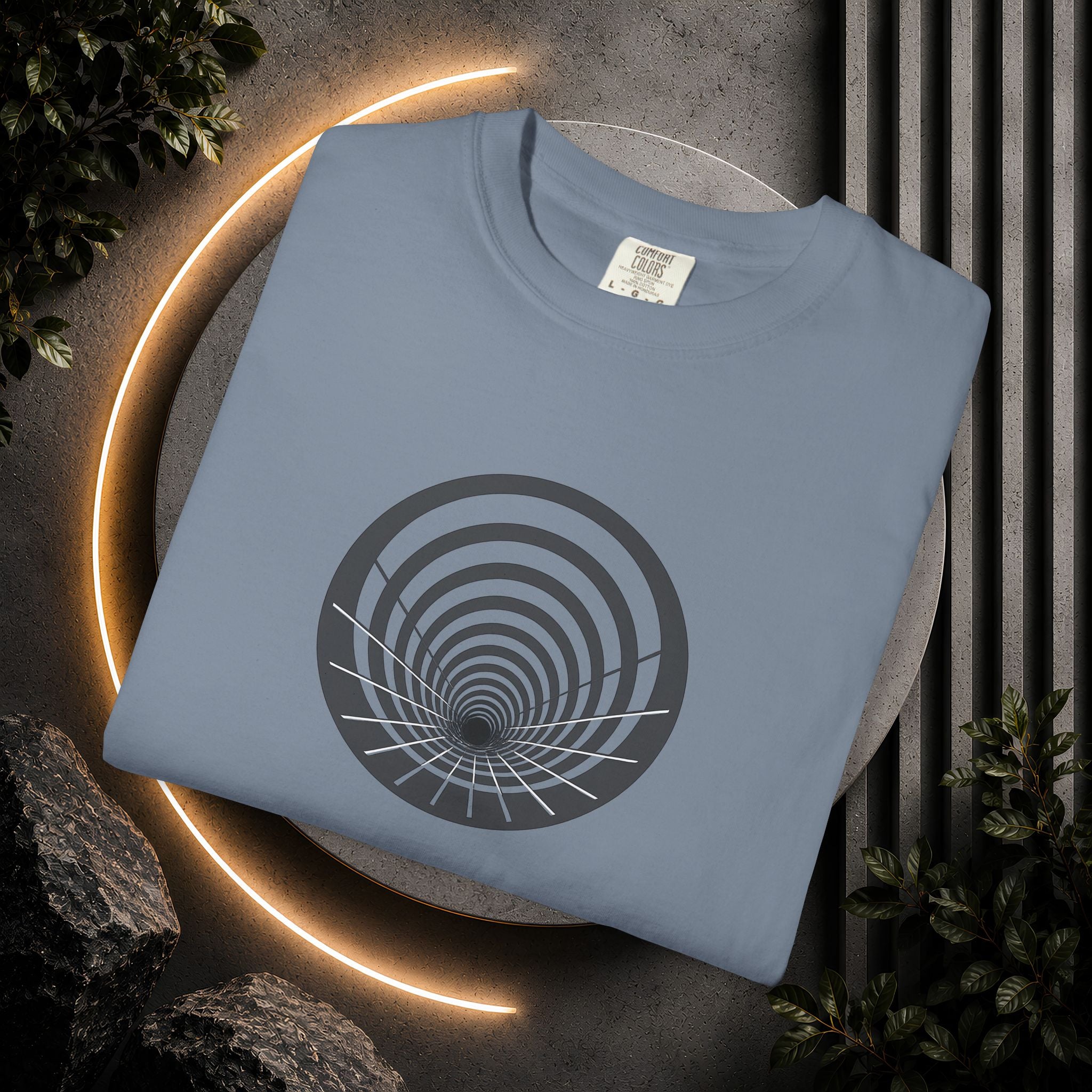 Optical Vortex Graphic T-Shirt — Spiral Tunnel Illusion Tee
