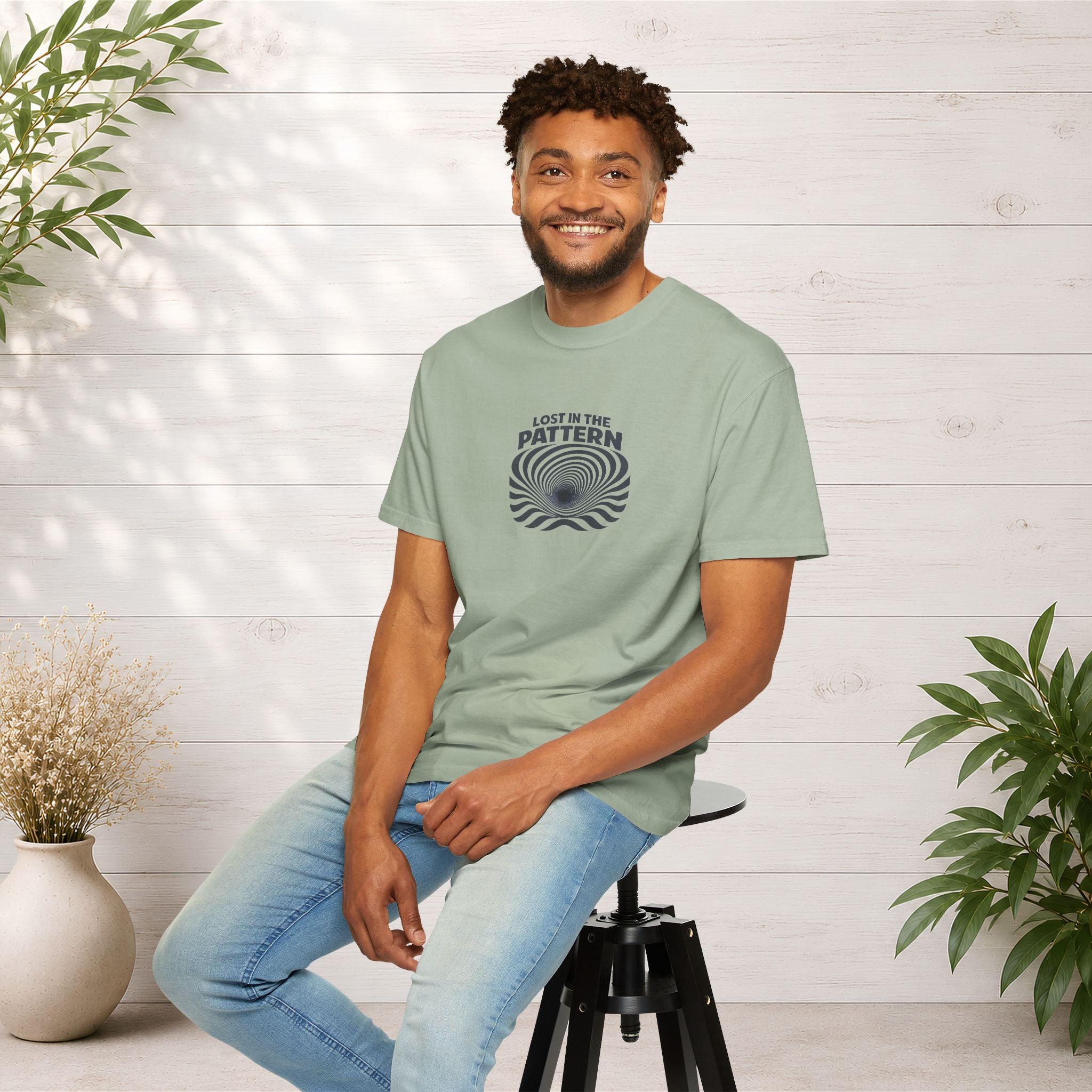 Lost in the Pattern T‑Shirt — Optical Illusion Graphic Tee