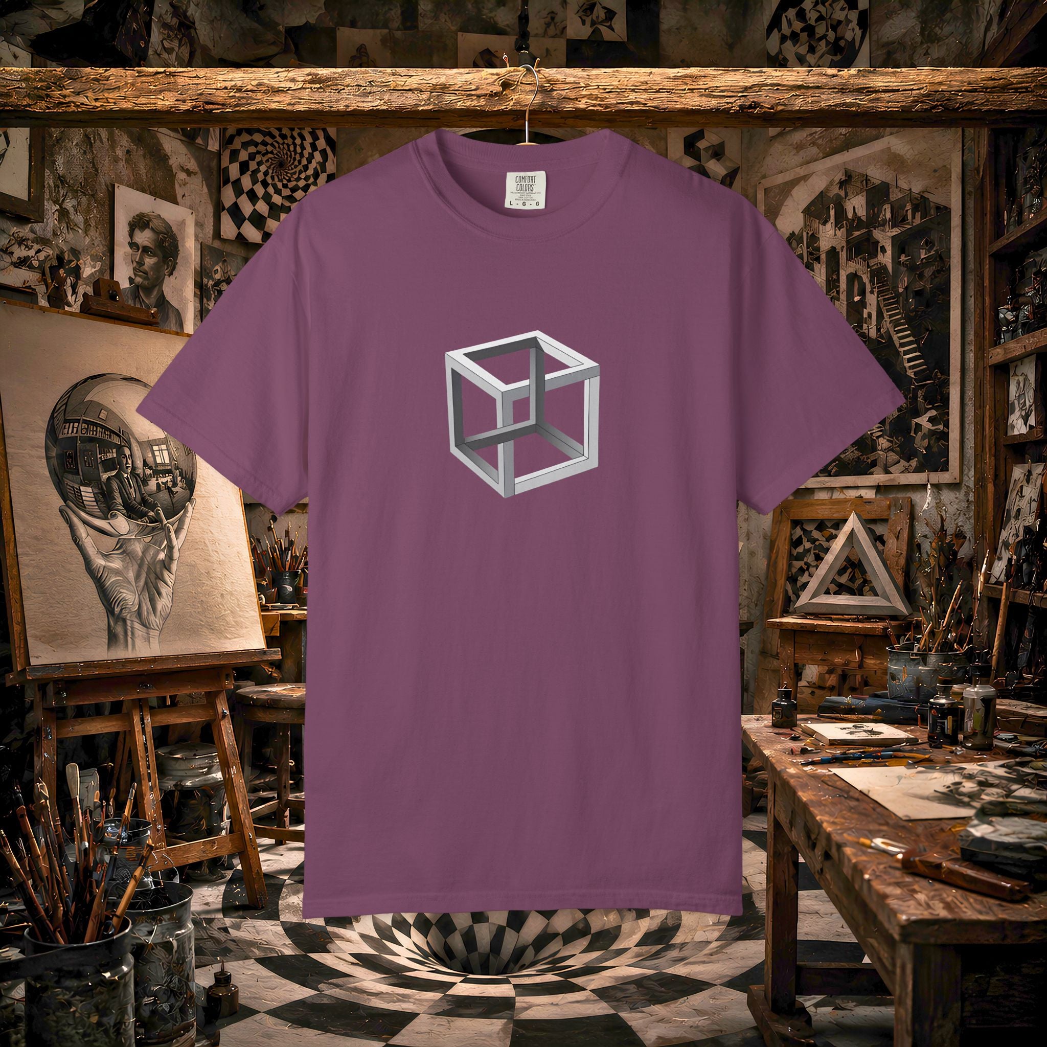 Optical Illusion Cube Depth T-Shirt