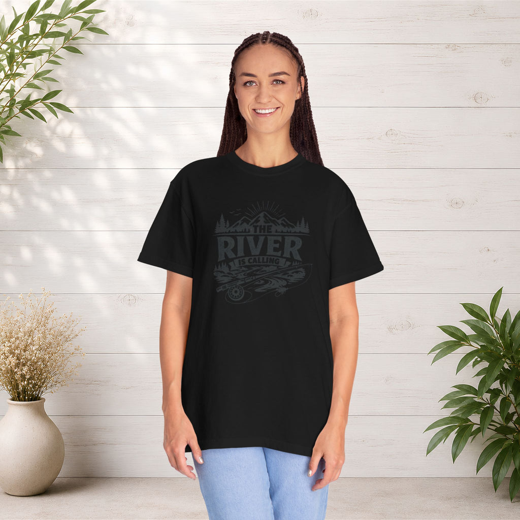 The River Is Calling T-Shirt — Rustic Fishing & Kayak Outdoor Tee