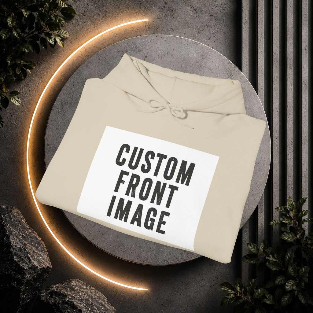 Custom Front Image Hoodie — Personalized White Pullover Hooded Sweatshirt